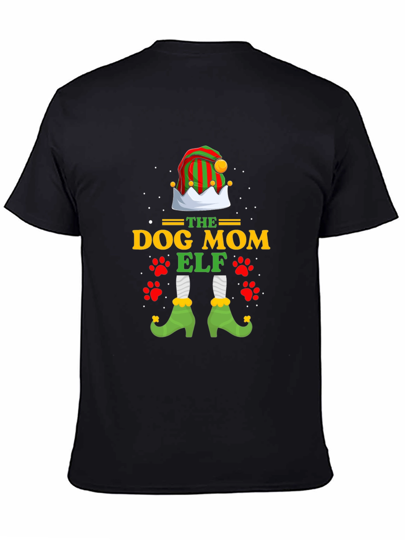 Dog Mom Elf Christmas Graphic T-Shirt