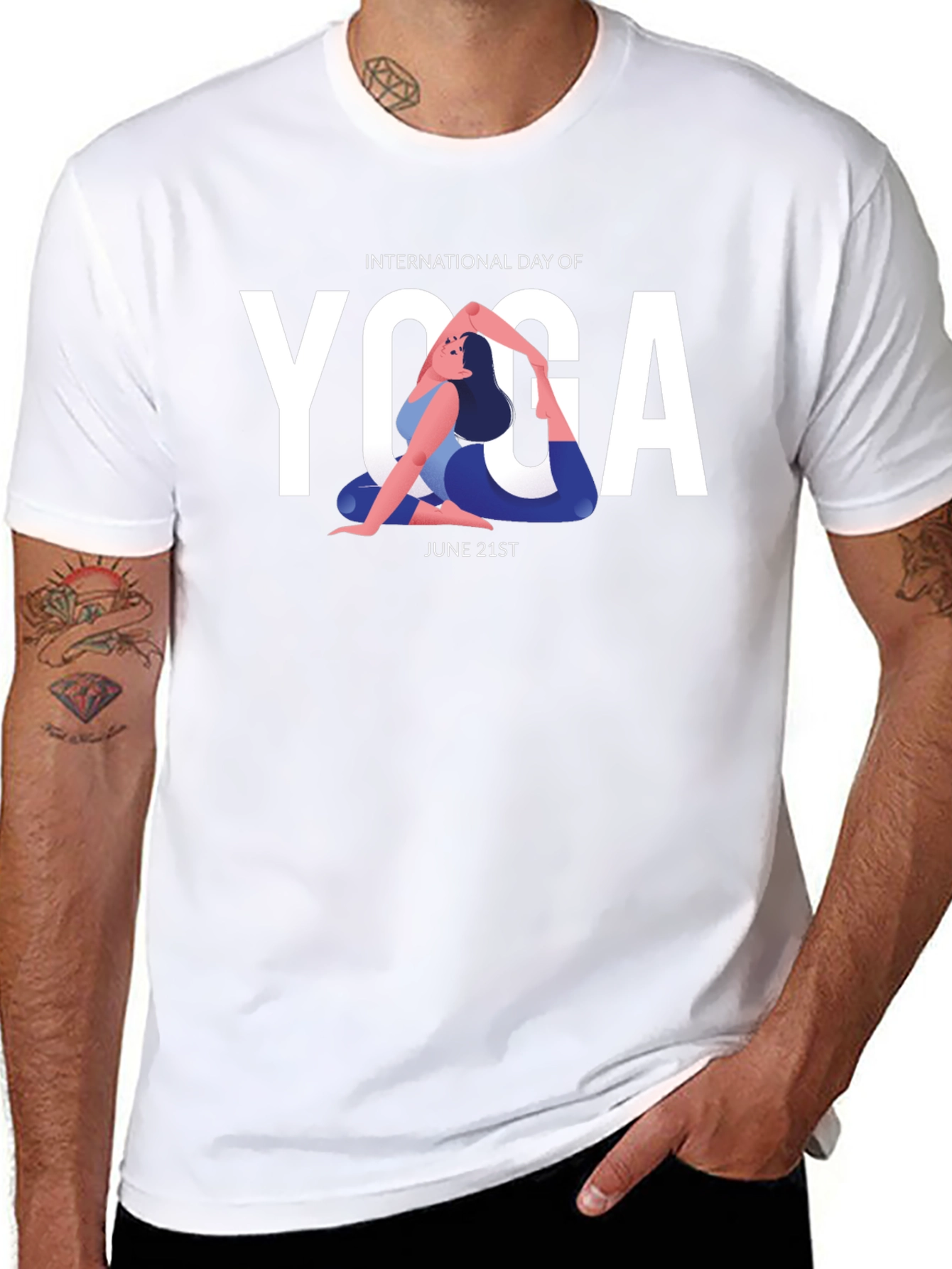 International Yoga Day Black T-Shirt