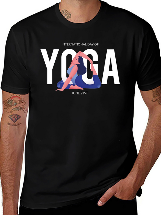 International Yoga Day Black T-Shirt