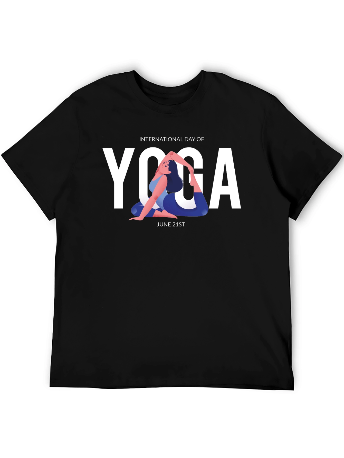 International Yoga Day Black T-Shirt