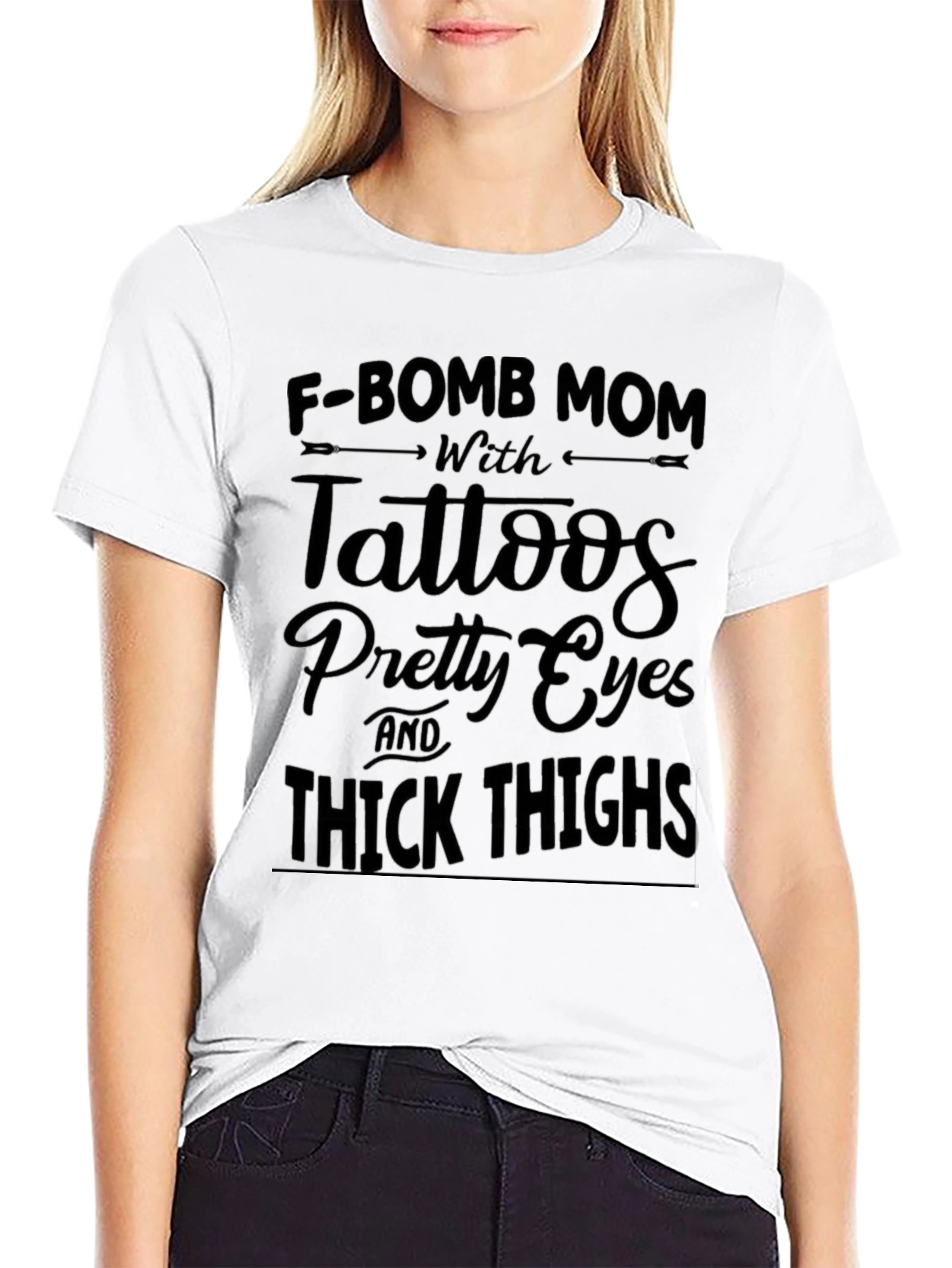 F-Bomb Mom Tattooed Black Graphic Tee
