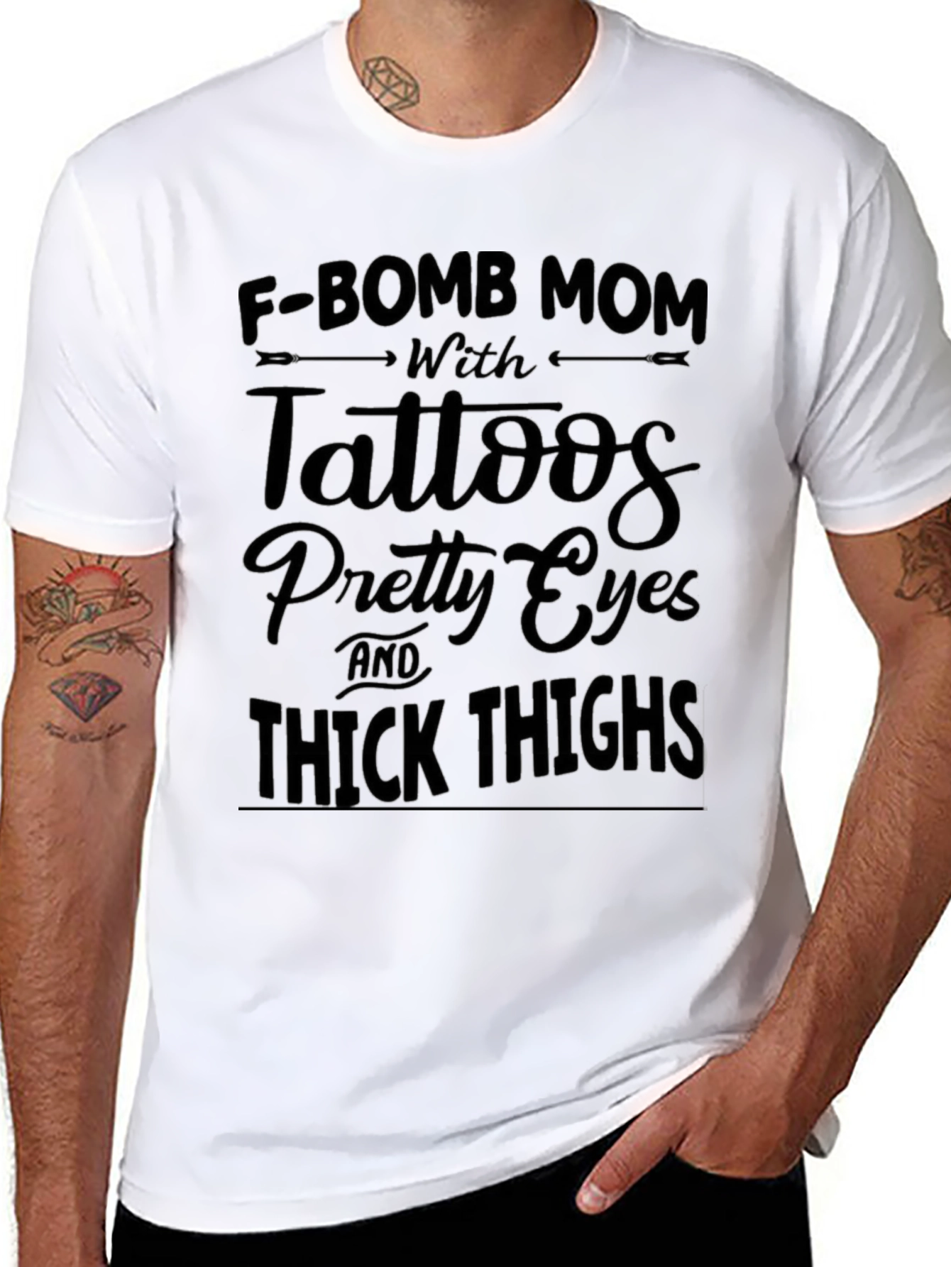 F-Bomb Mom Tattooed Black Graphic Tee