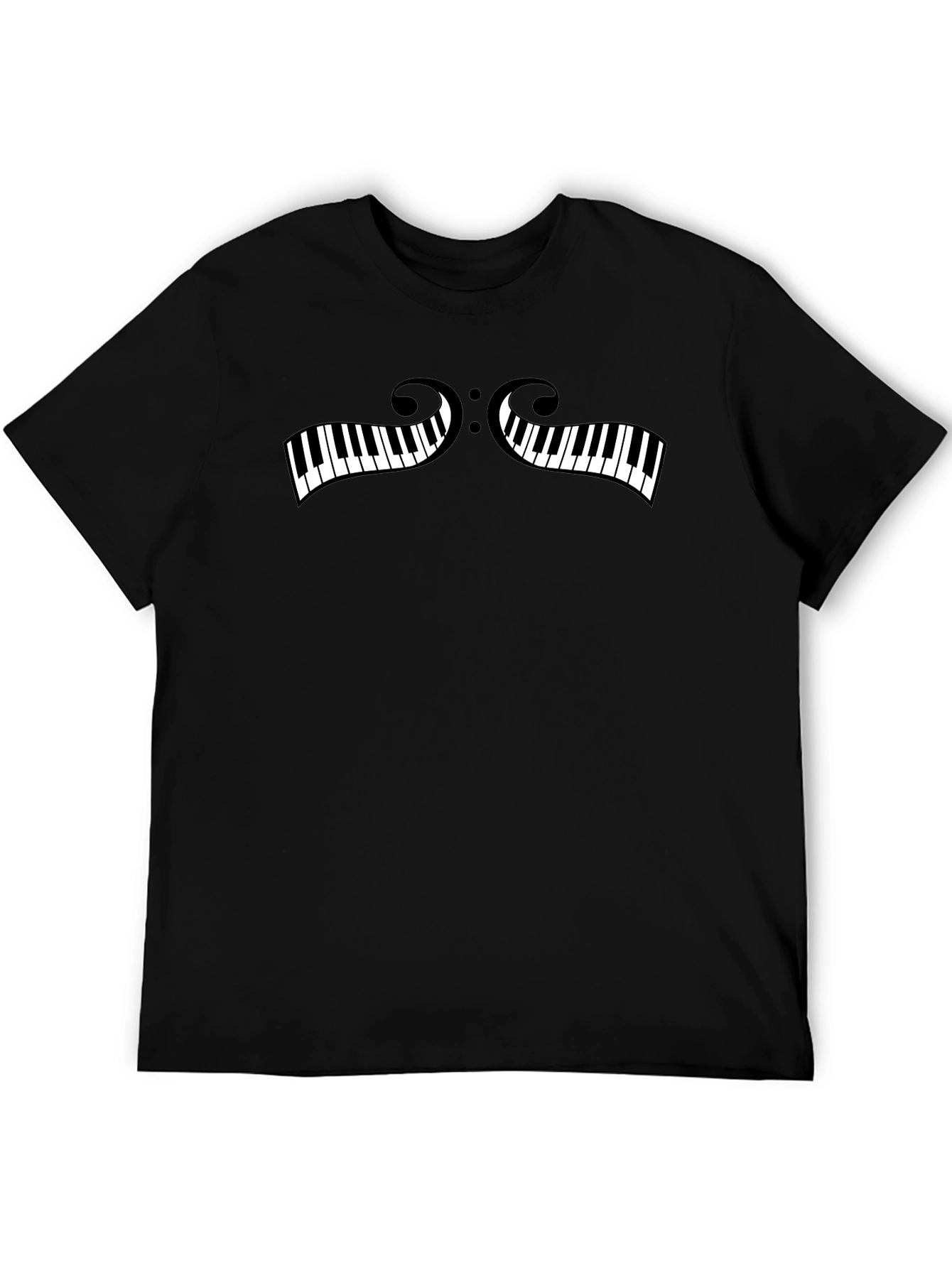 Piano Keys Moustache Graphic Tee