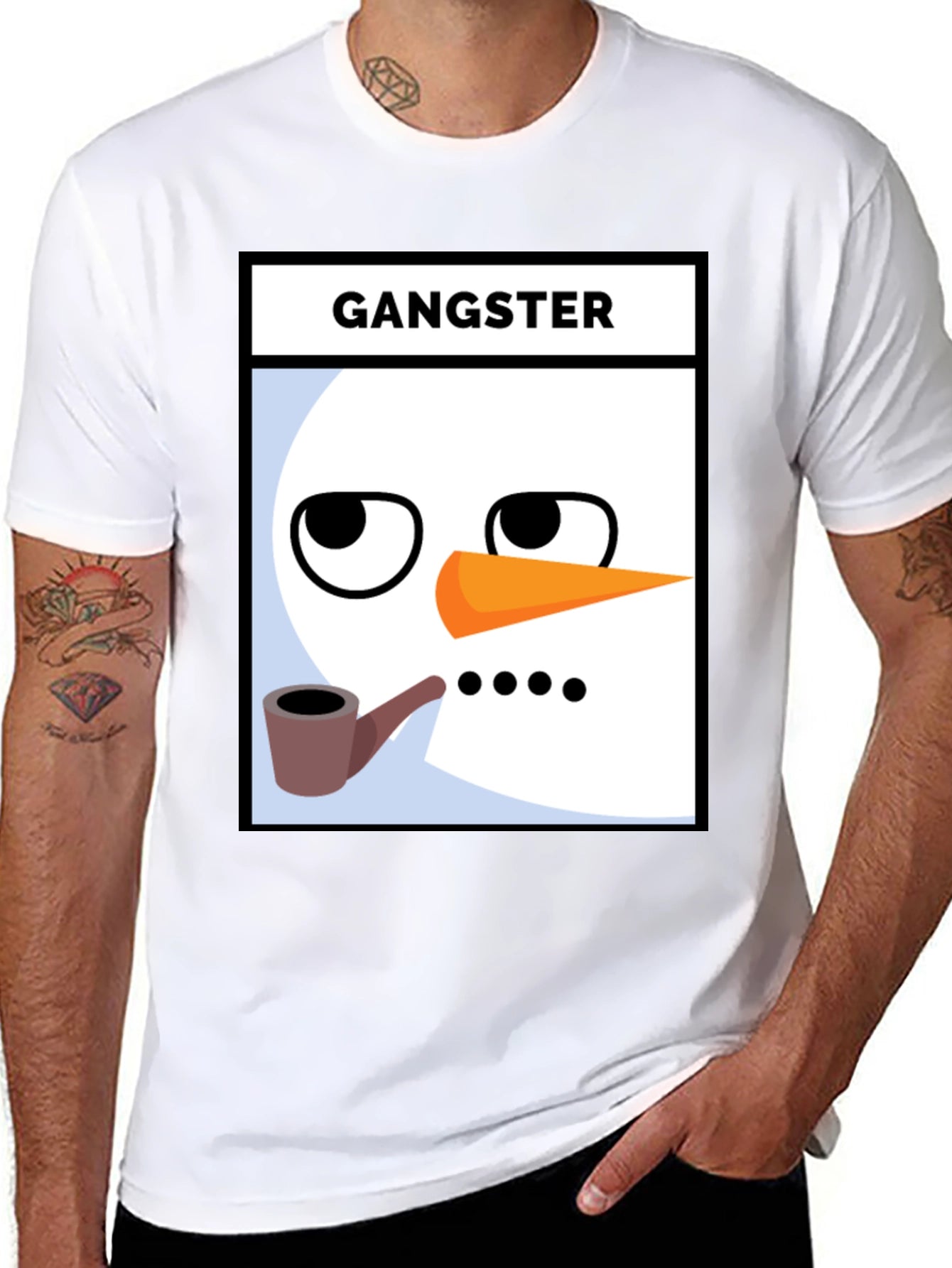Gangster Snowman T-Shirt