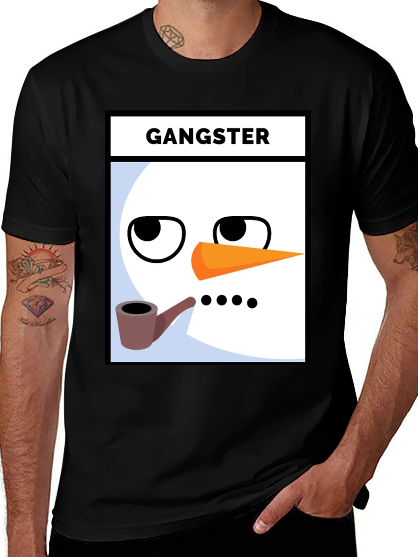 Gangster Snowman T-Shirt