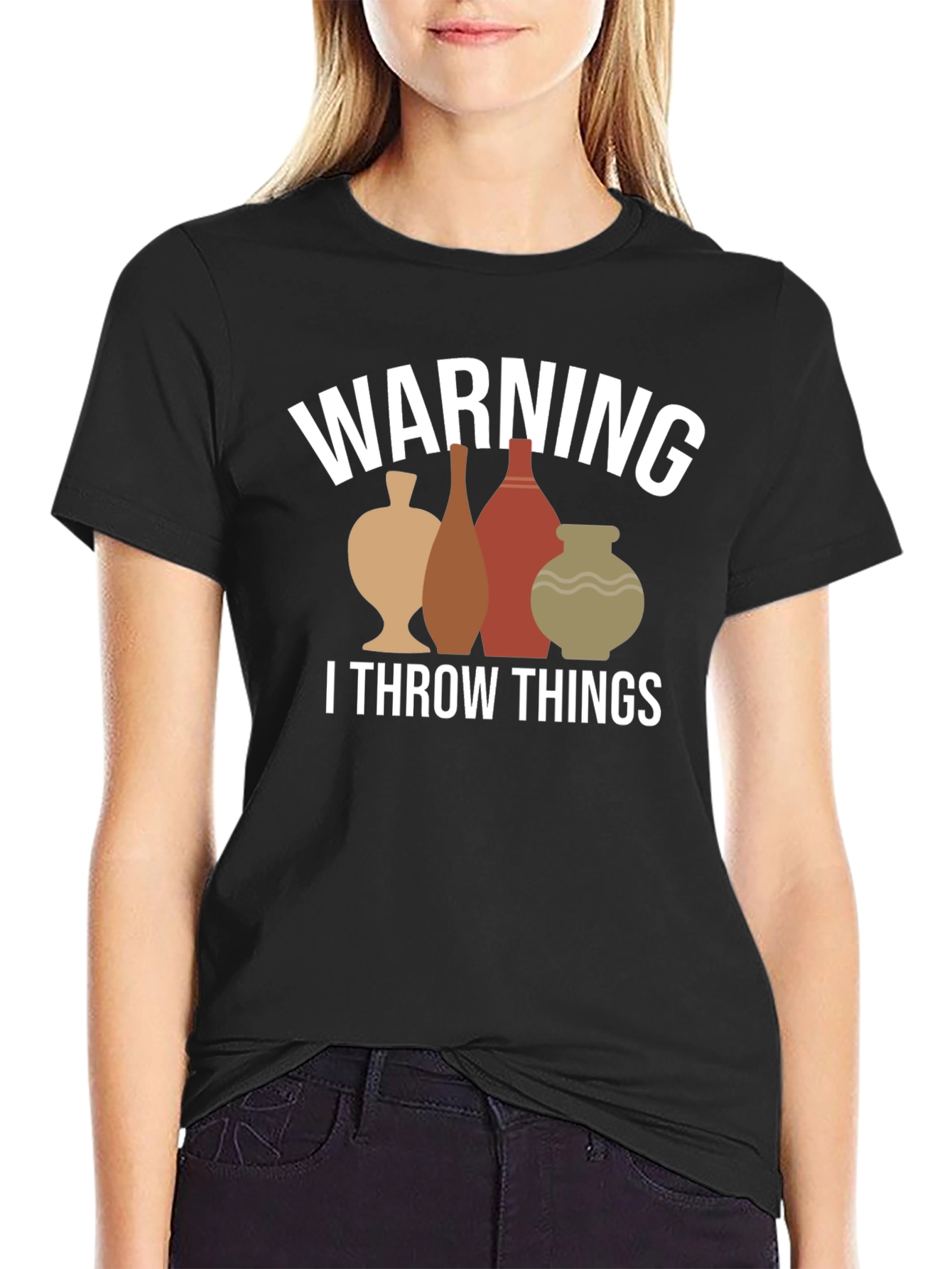 Warning I Throw Things Funny Pottery T-Shirt