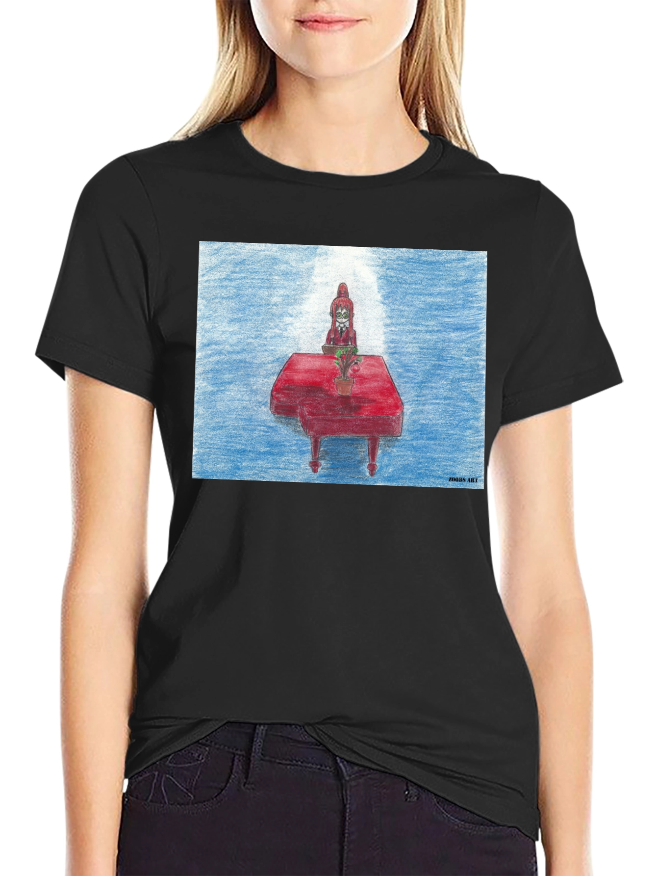 Red Piano T-Shirt - Quirky Music Lover Tee