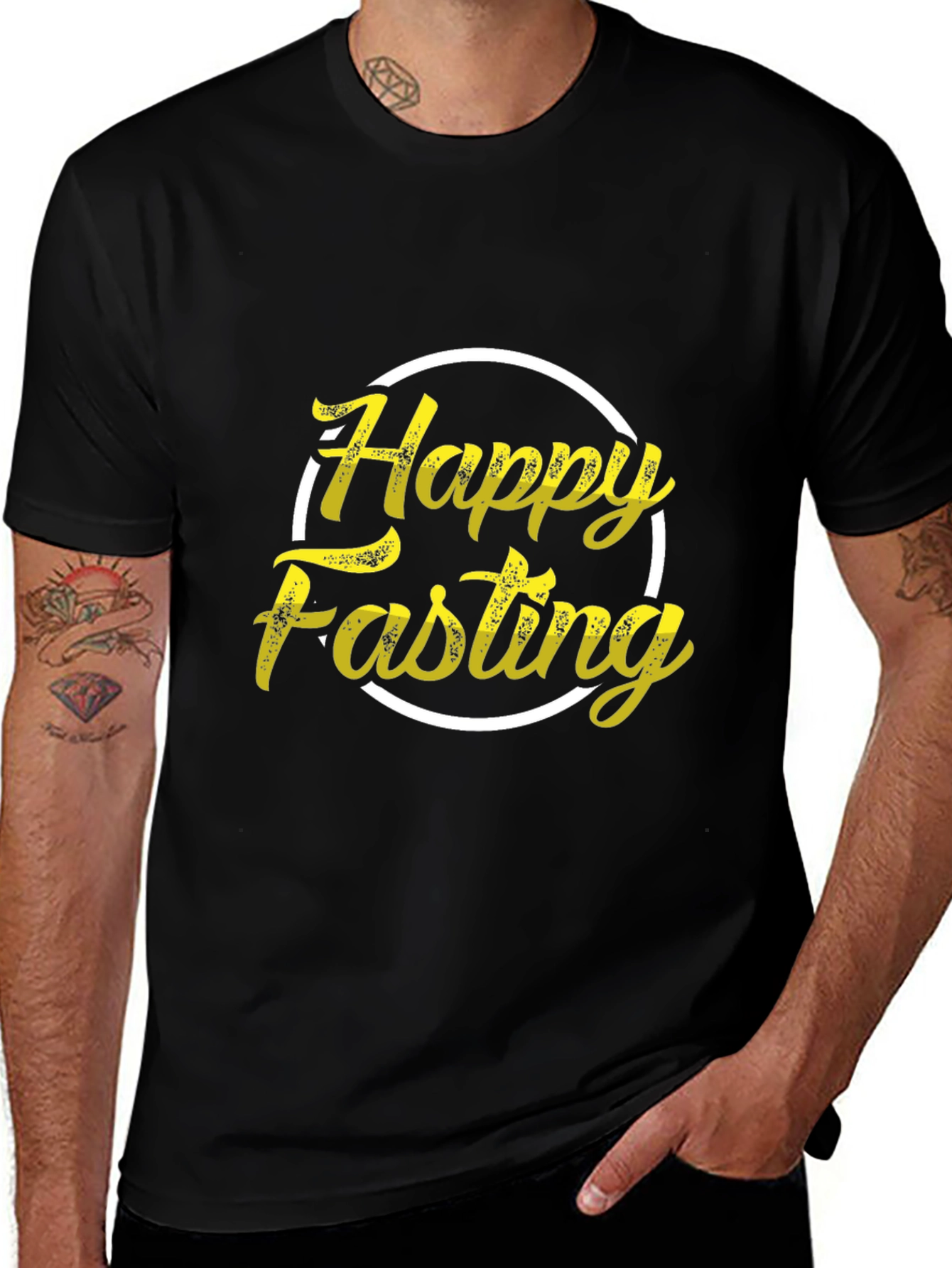 Happy Fasting Black T-Shirt