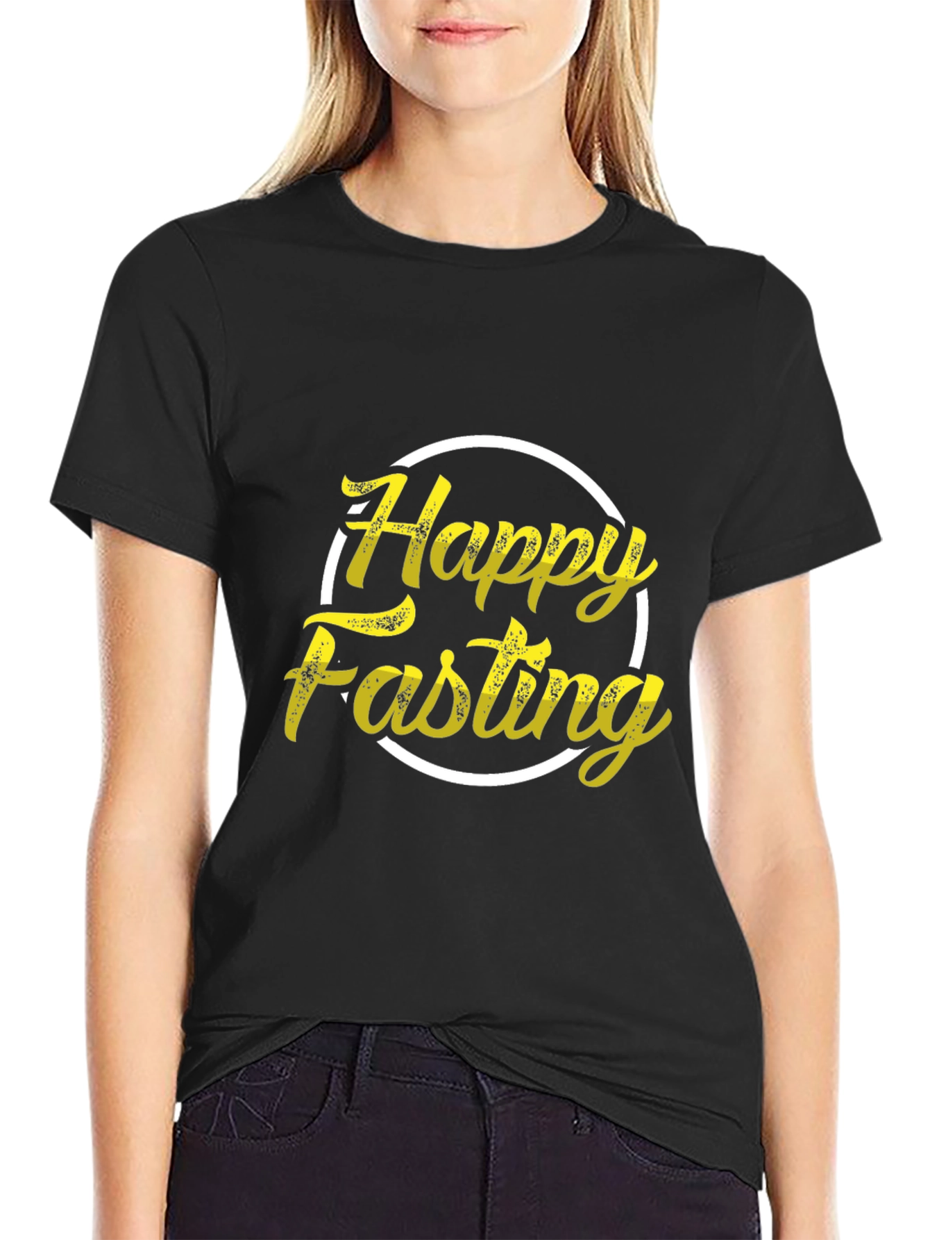 Happy Fasting Black T-Shirt