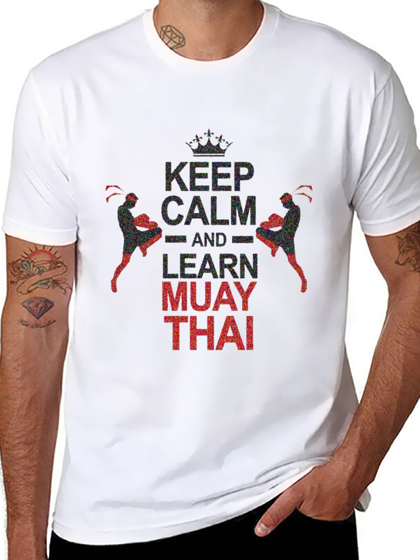 Keep Calm Learn Muay Thai Black Graphic Tee