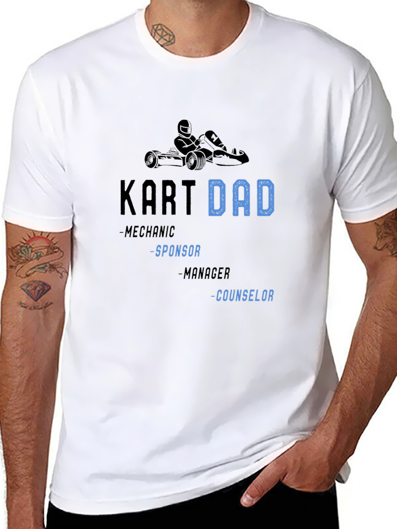 Kart Dad T-Shirt: Mechanic Sponsor Manager Counselor
