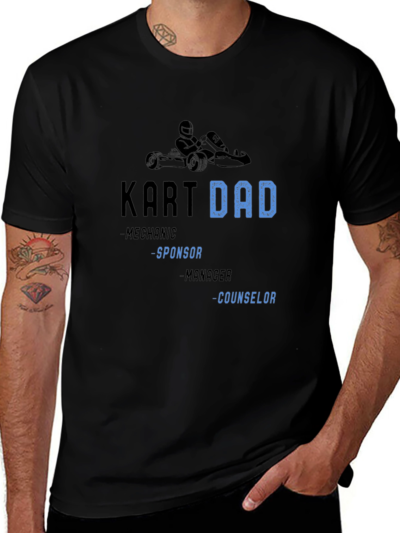 Kart Dad T-Shirt: Mechanic Sponsor Manager Counselor