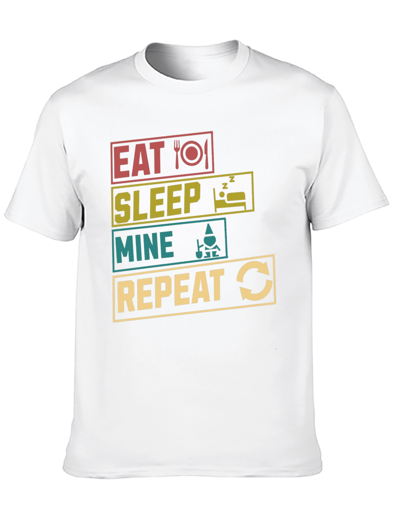 Eat Sleep Mine Repeat Black T-Shirt
