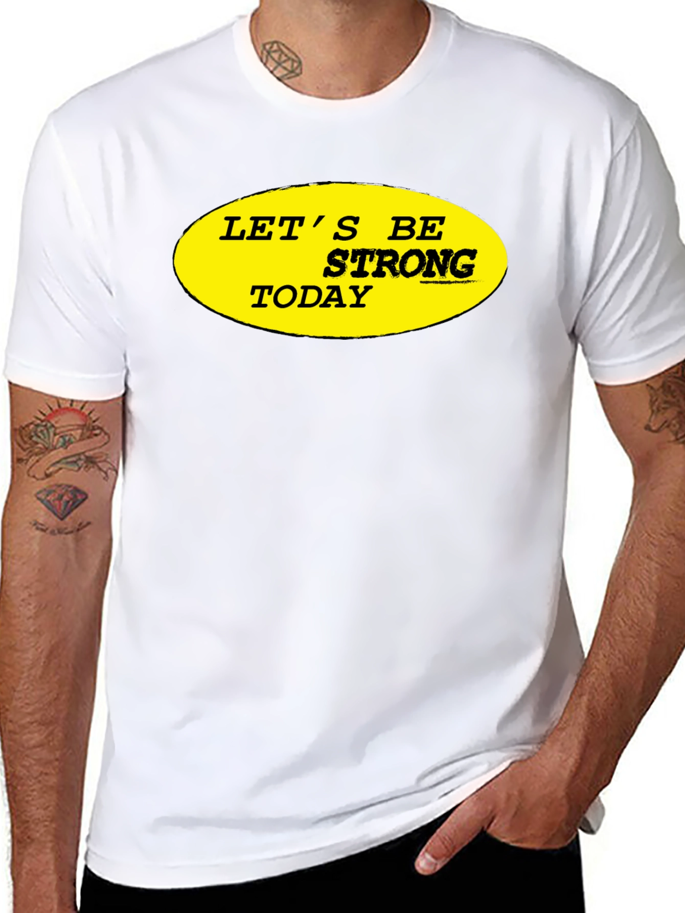 Lets Be Strong Today Graphic Tee - Black