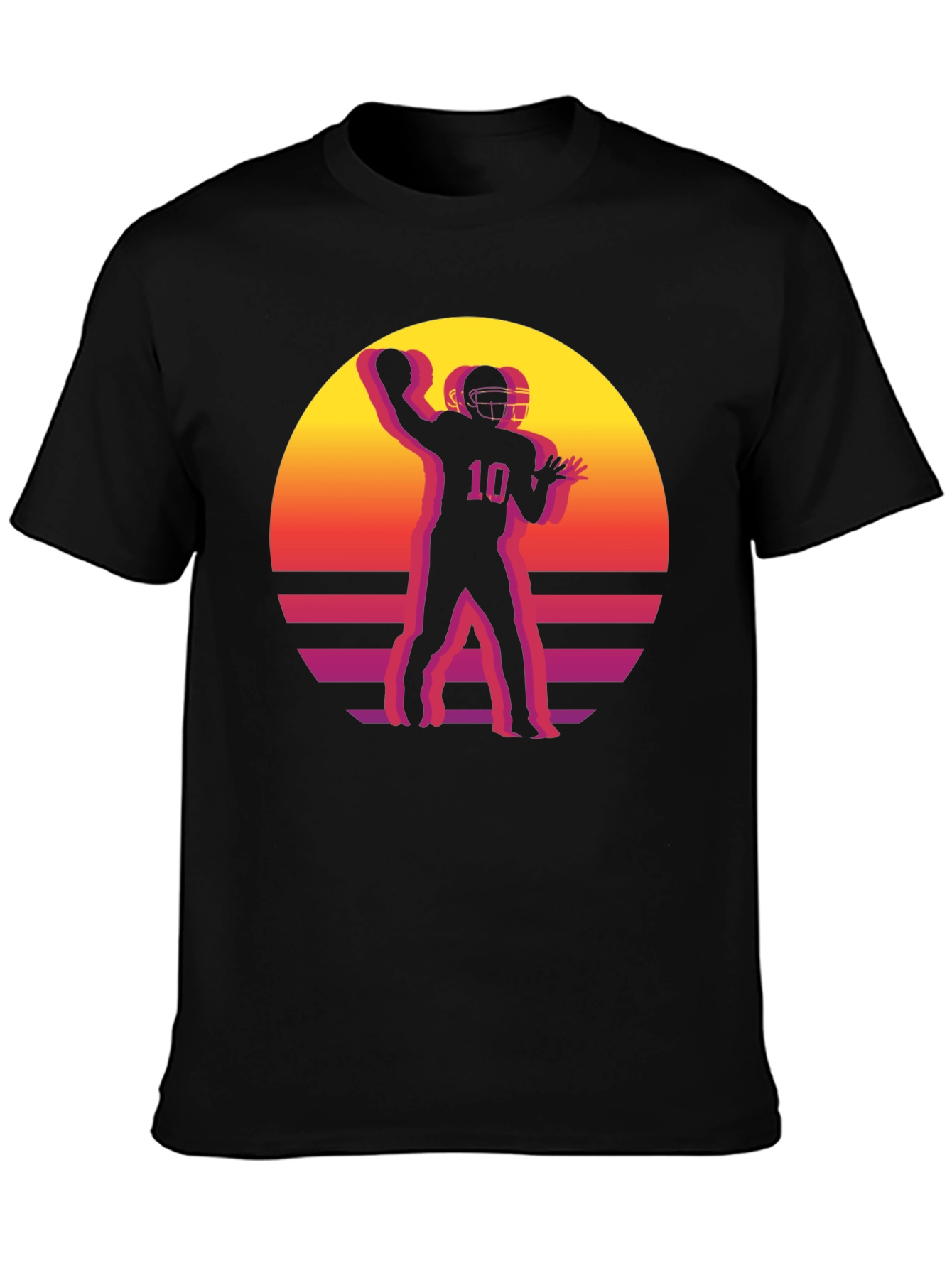Retro Football Player Graphic T-Shirt