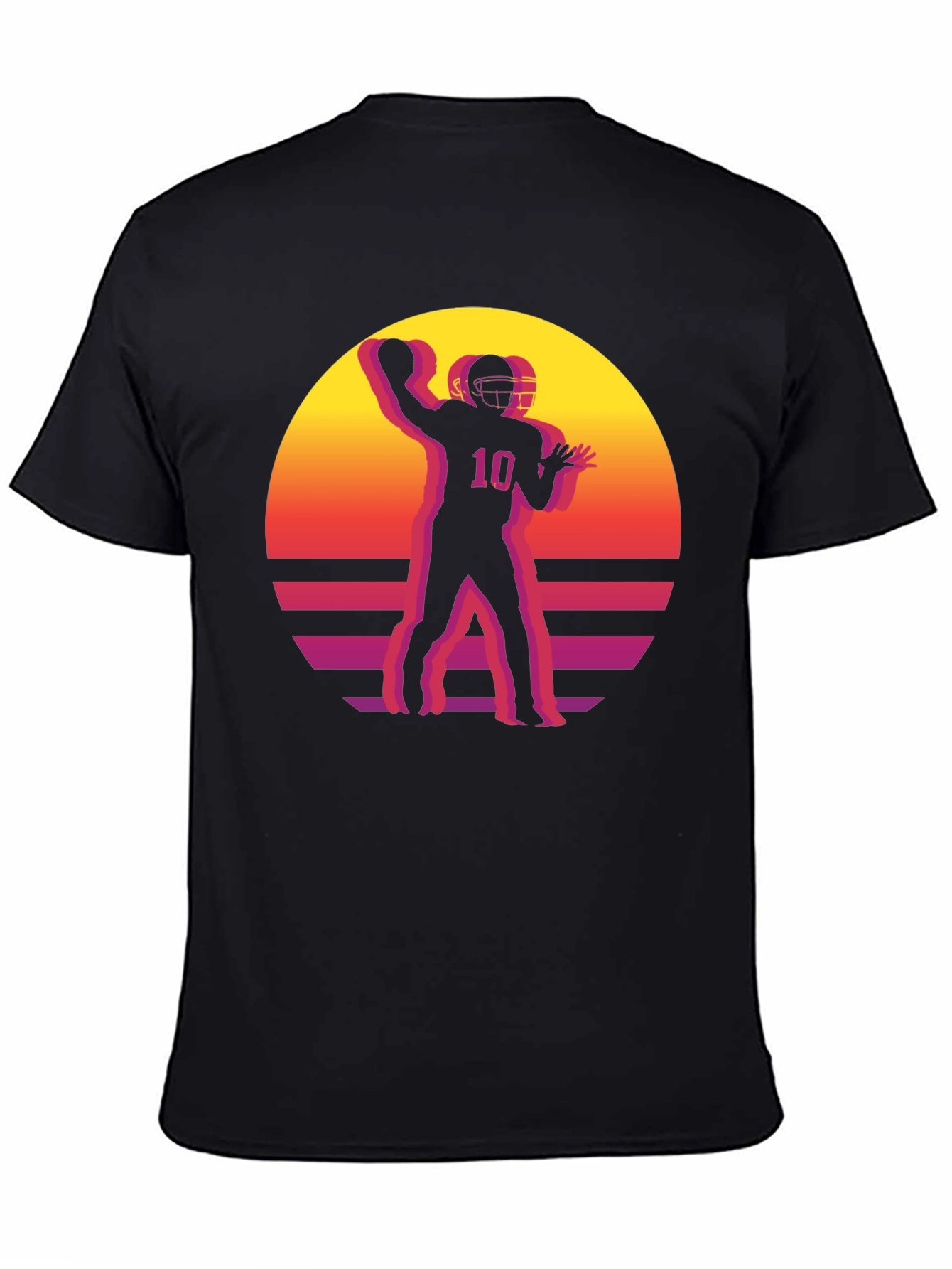 Retro Football Player Graphic T-Shirt
