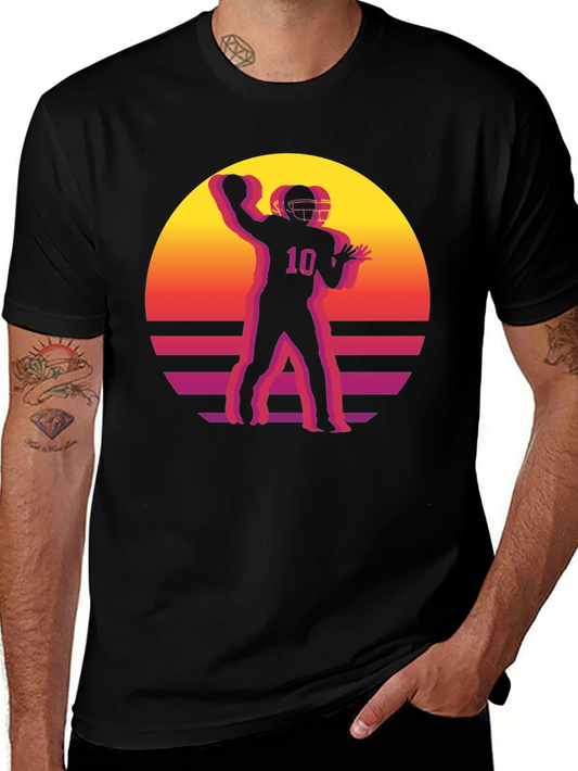 Retro Football Player Graphic T-Shirt