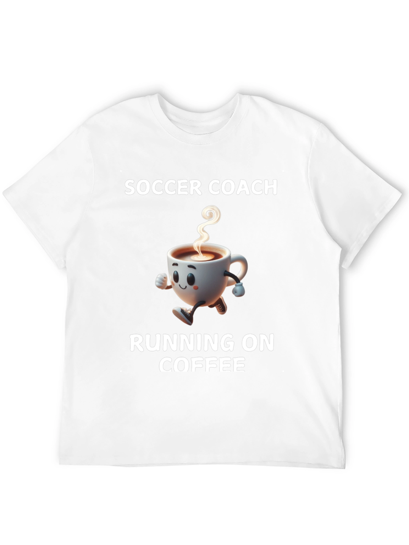 Soccer Coach Running on Coffee Graphic T-Shirt