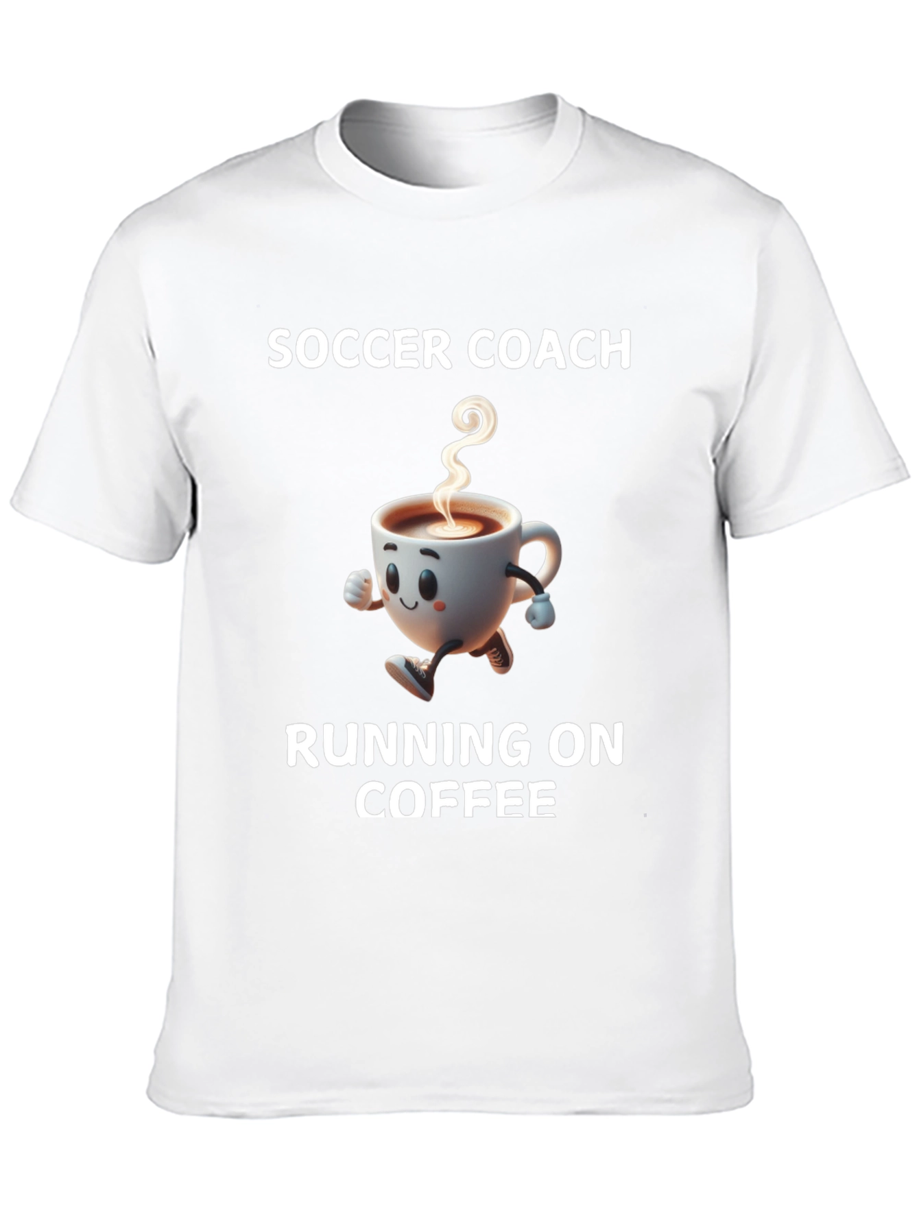 Soccer Coach Running on Coffee Graphic T-Shirt
