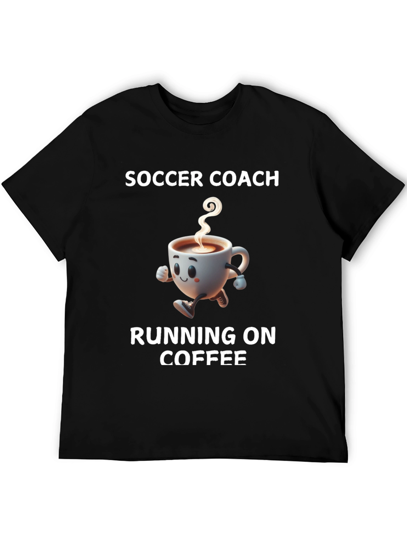 Soccer Coach Running on Coffee Graphic T-Shirt