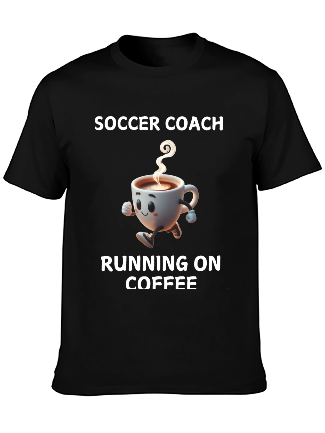Soccer Coach Running on Coffee Graphic T-Shirt