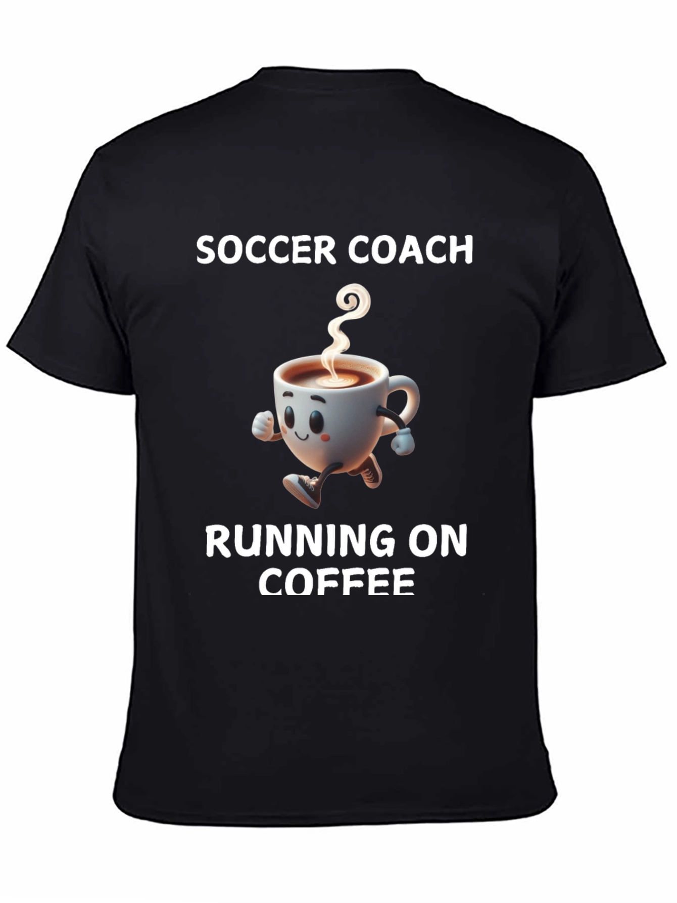 Soccer Coach Running on Coffee Graphic T-Shirt