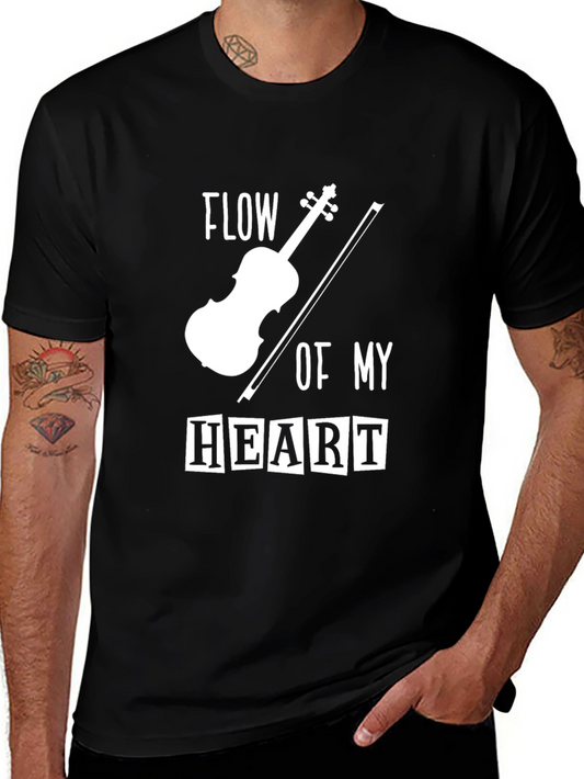 Flow of My Heart Violin Graphic Tee - Black