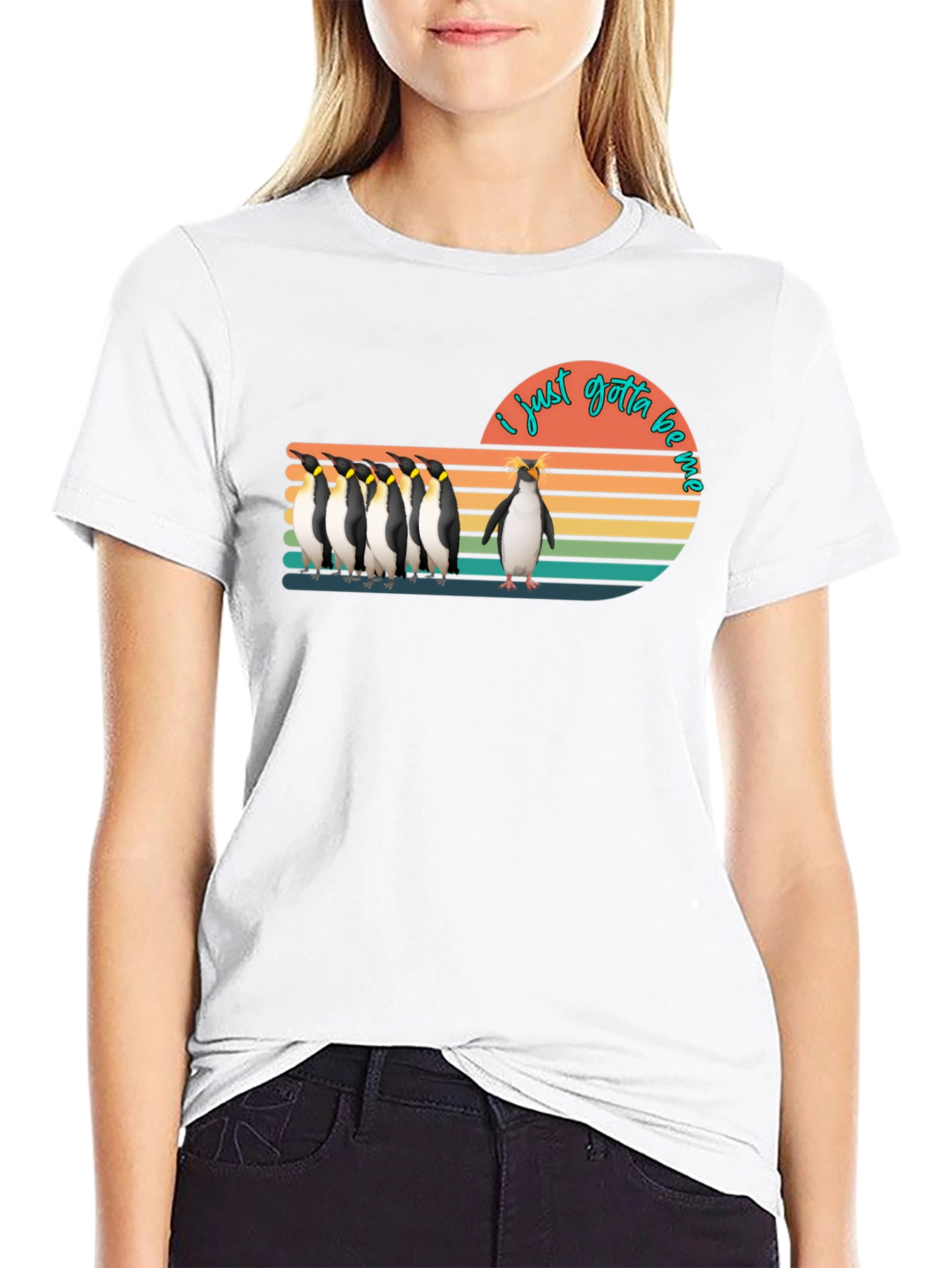 I Just Gotta Be Me Penguin Graphic T-Shirt