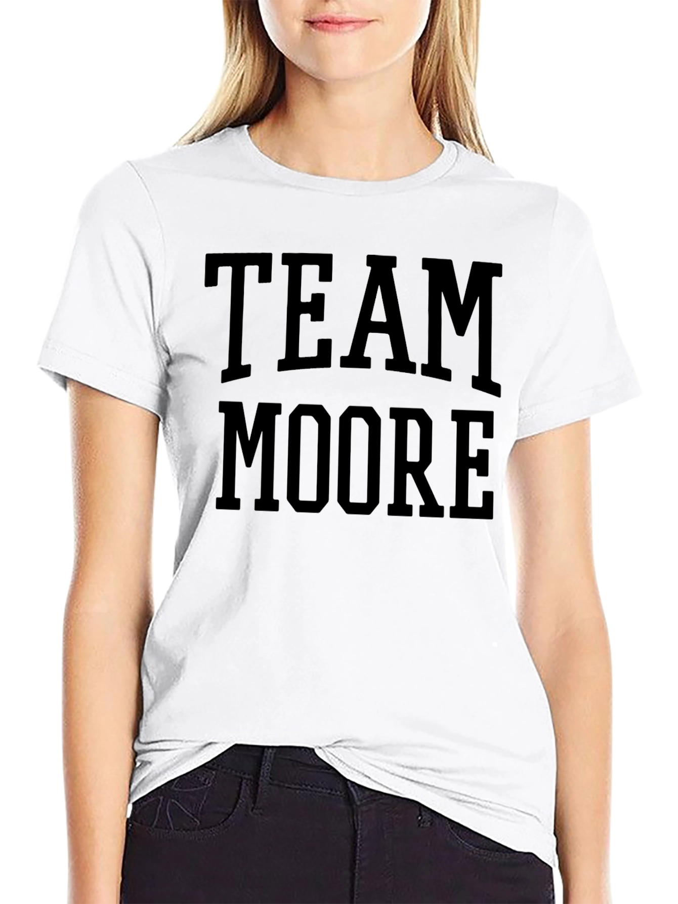 Team Moore Black Cotton Graphic Tee
