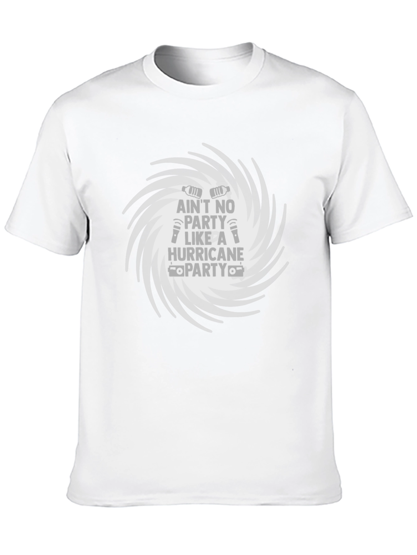 Hurricane Party T-Shirt - Gray Tornado Design