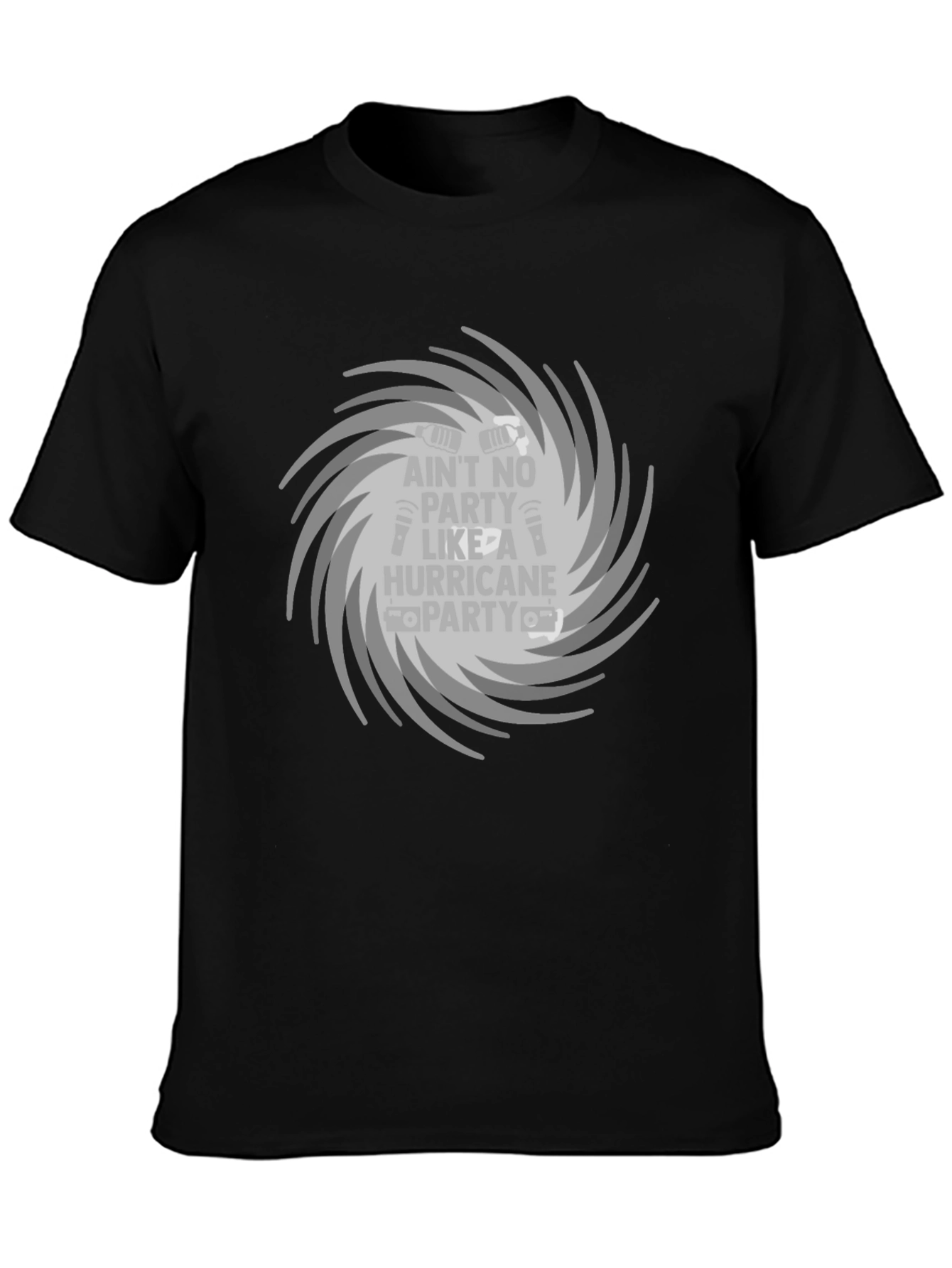 Hurricane Party T-Shirt - Gray Tornado Design