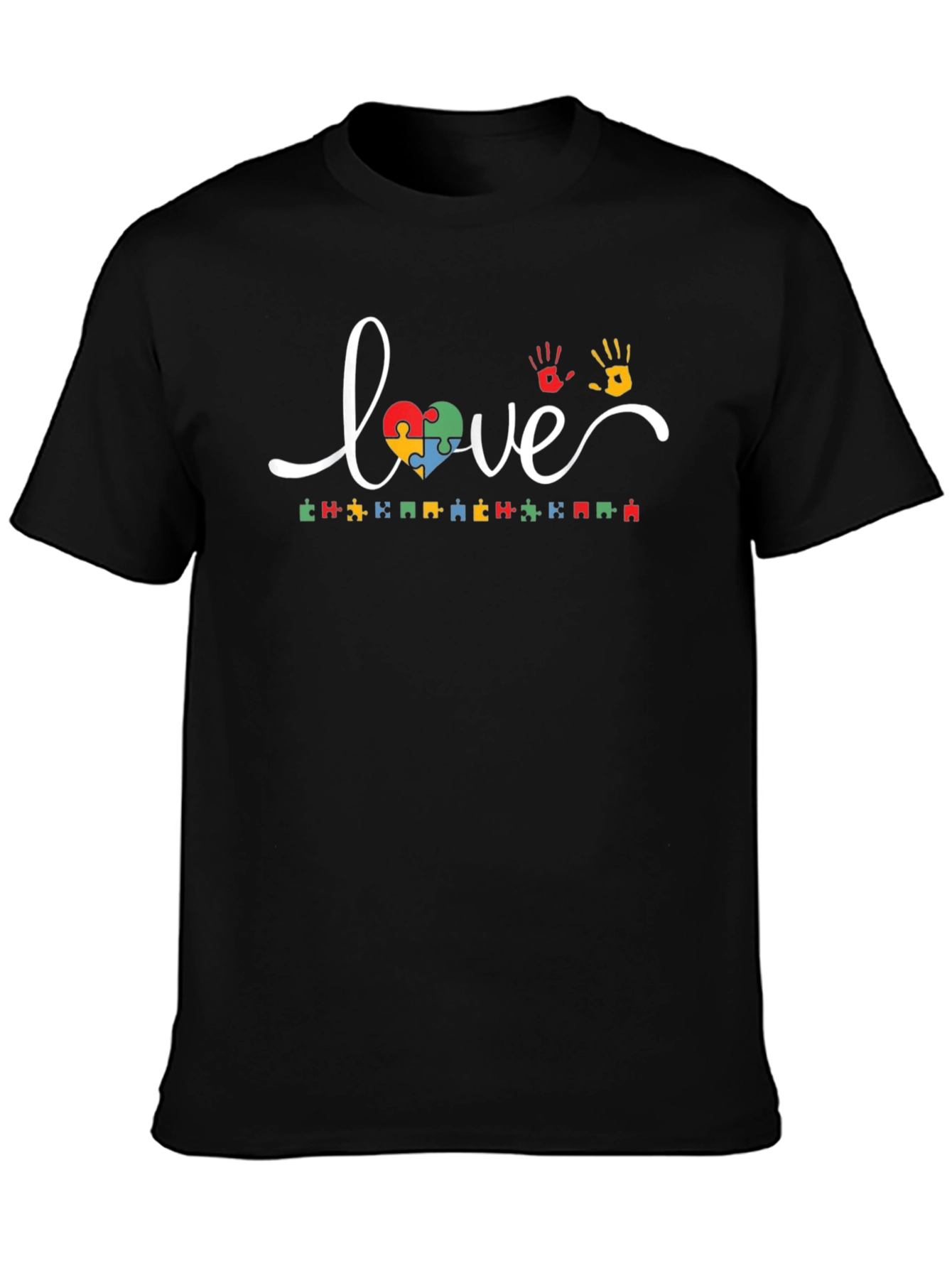 Love Autism Awareness Puzzle Piece Graphic T-Shirt