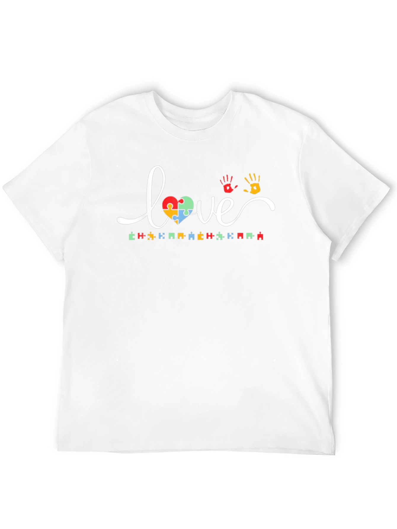 Love Autism Awareness Puzzle Piece Graphic T-Shirt