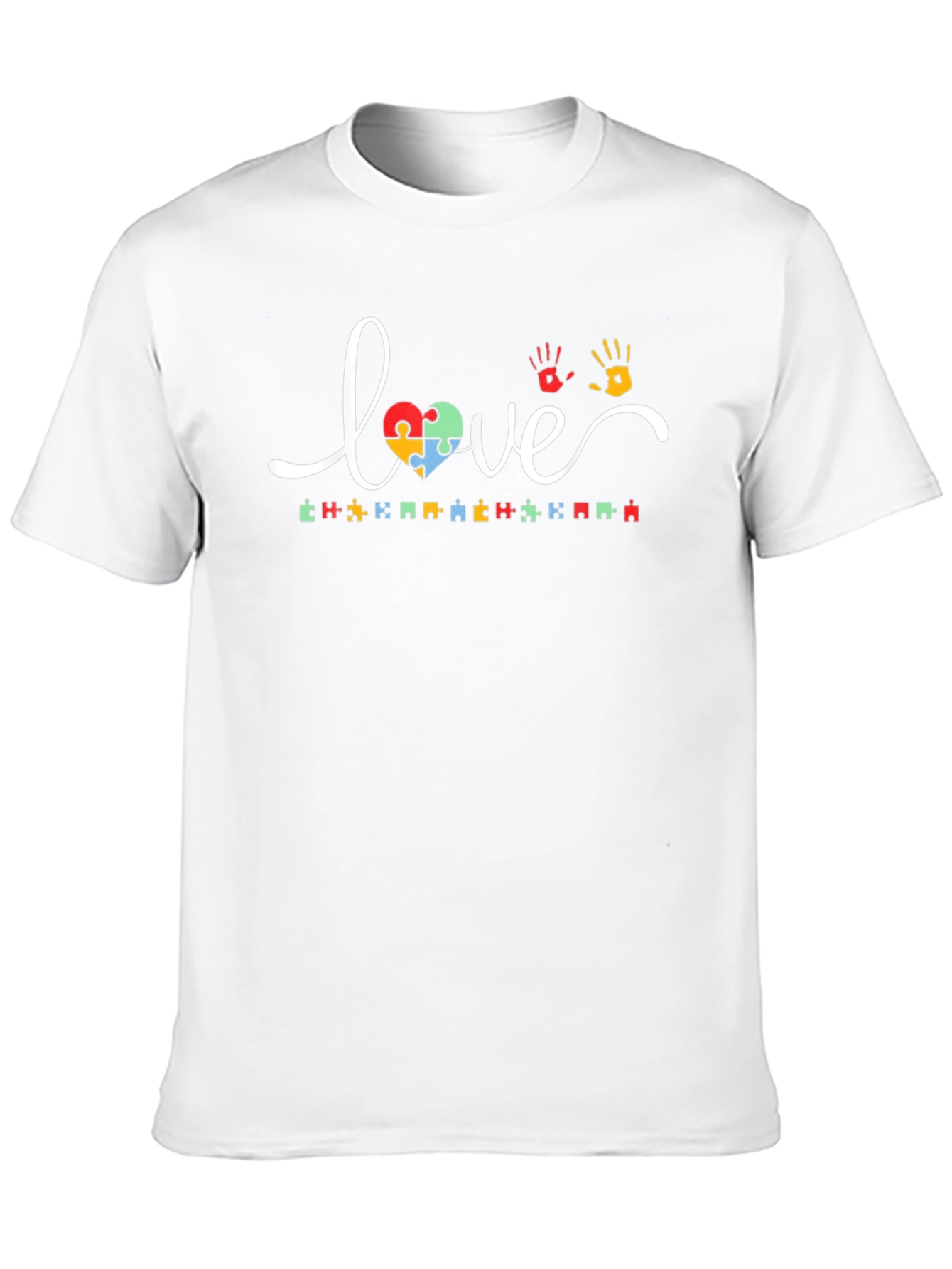 Love Autism Awareness Puzzle Piece Graphic T-Shirt