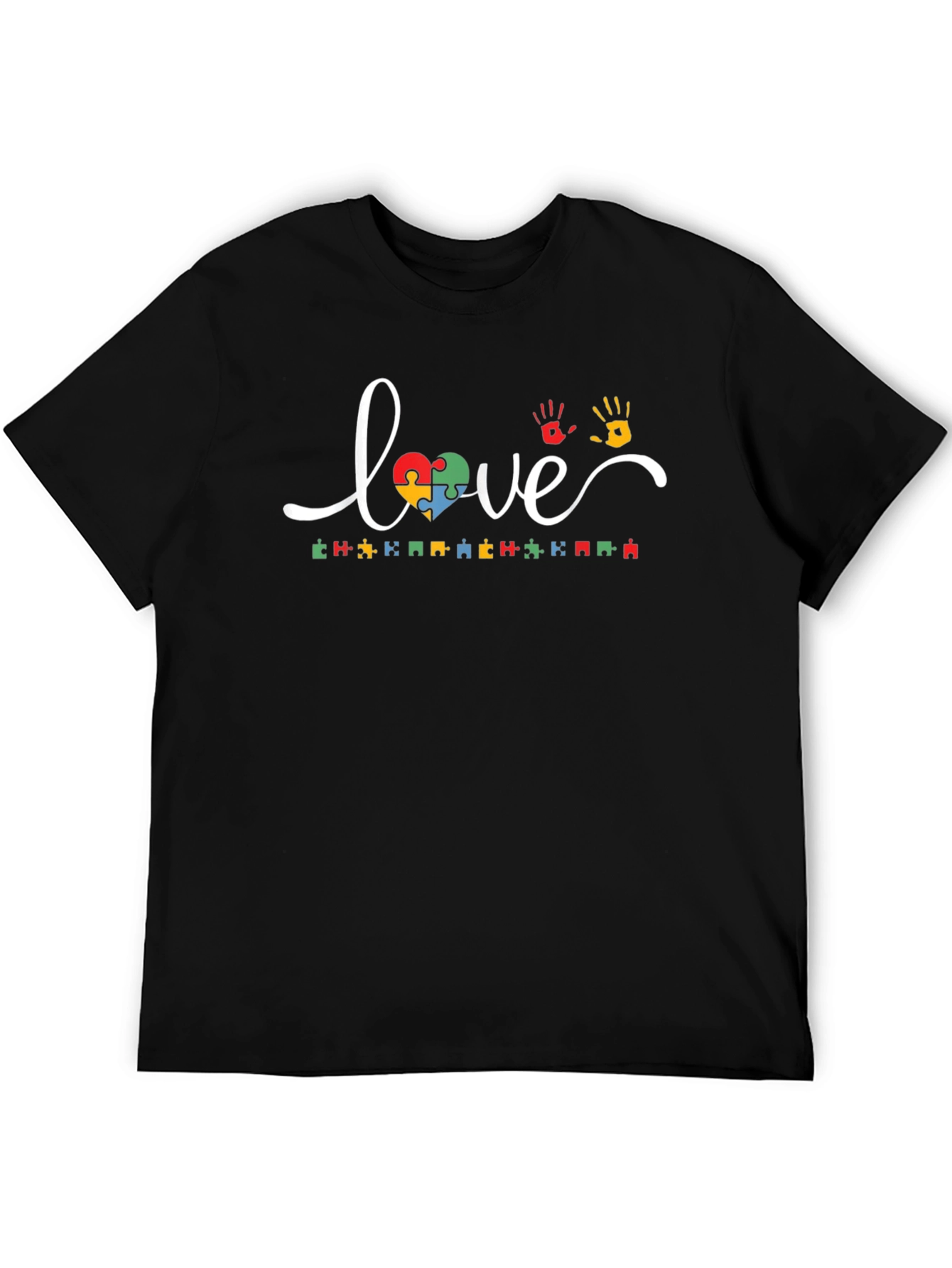 Love Autism Awareness Puzzle Piece Graphic T-Shirt