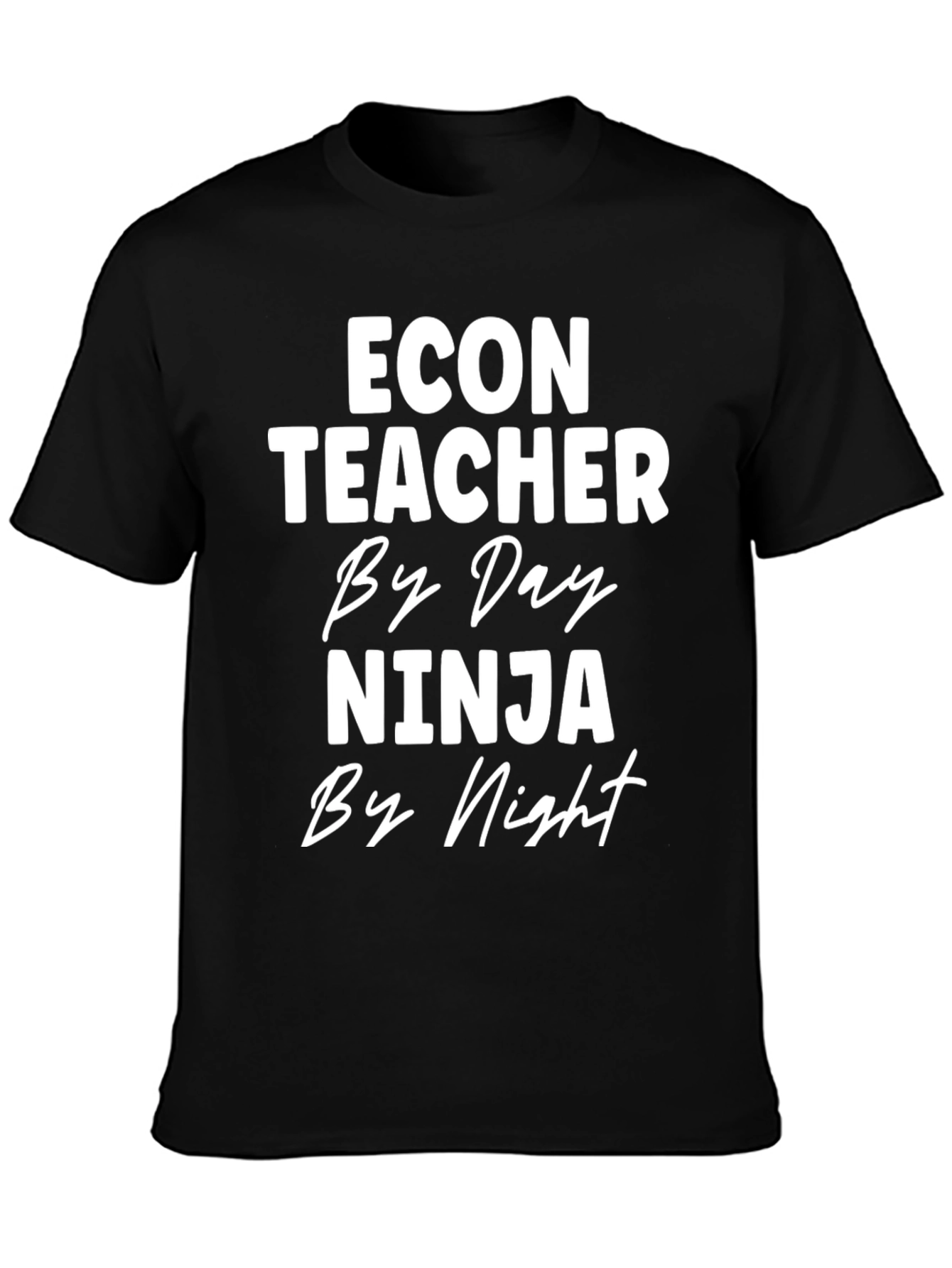 Econ Teacher Ninja T-Shirt - Day/Night Funny Tee