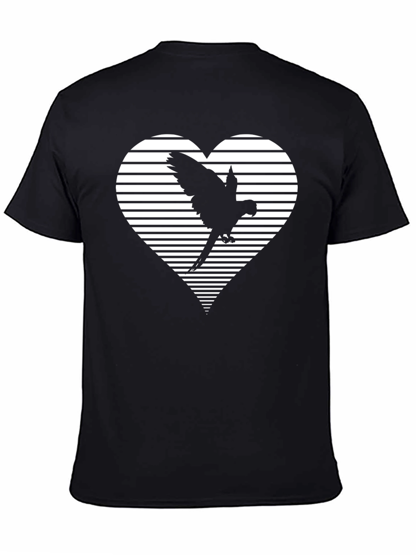 Parrot Heart Graphic Tee - Mens Black T-Shirt