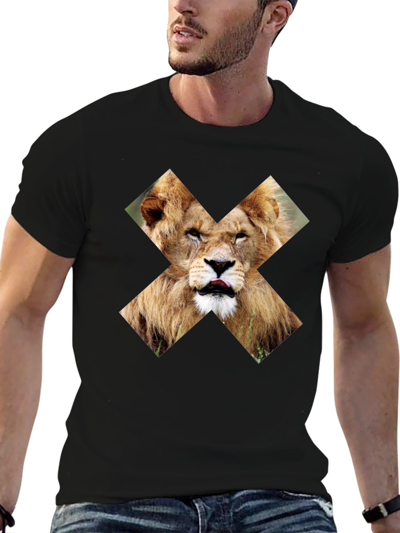 Lion X Graphic Black T-Shirt