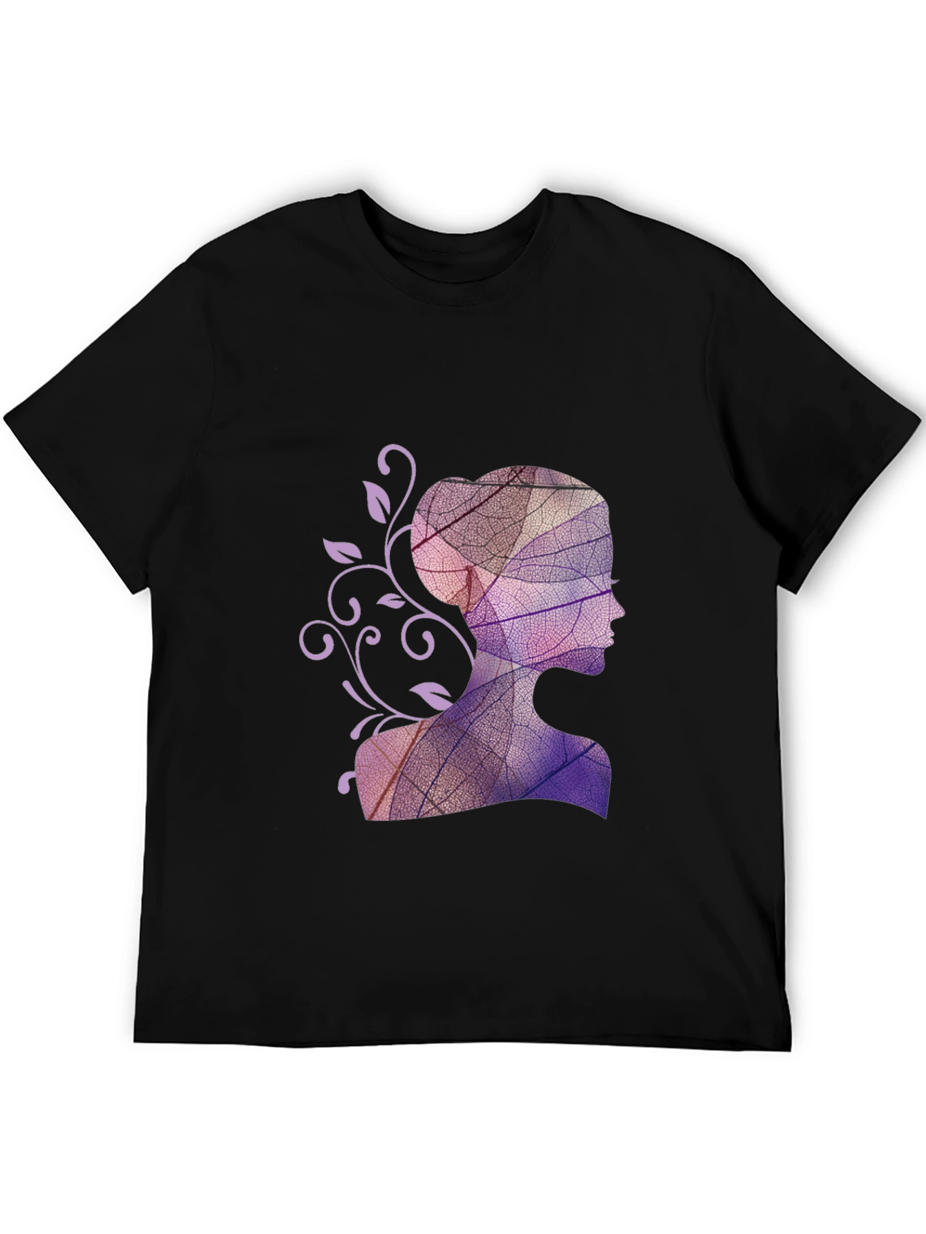 Leaf Silhouette Graphic Black T-Shirt