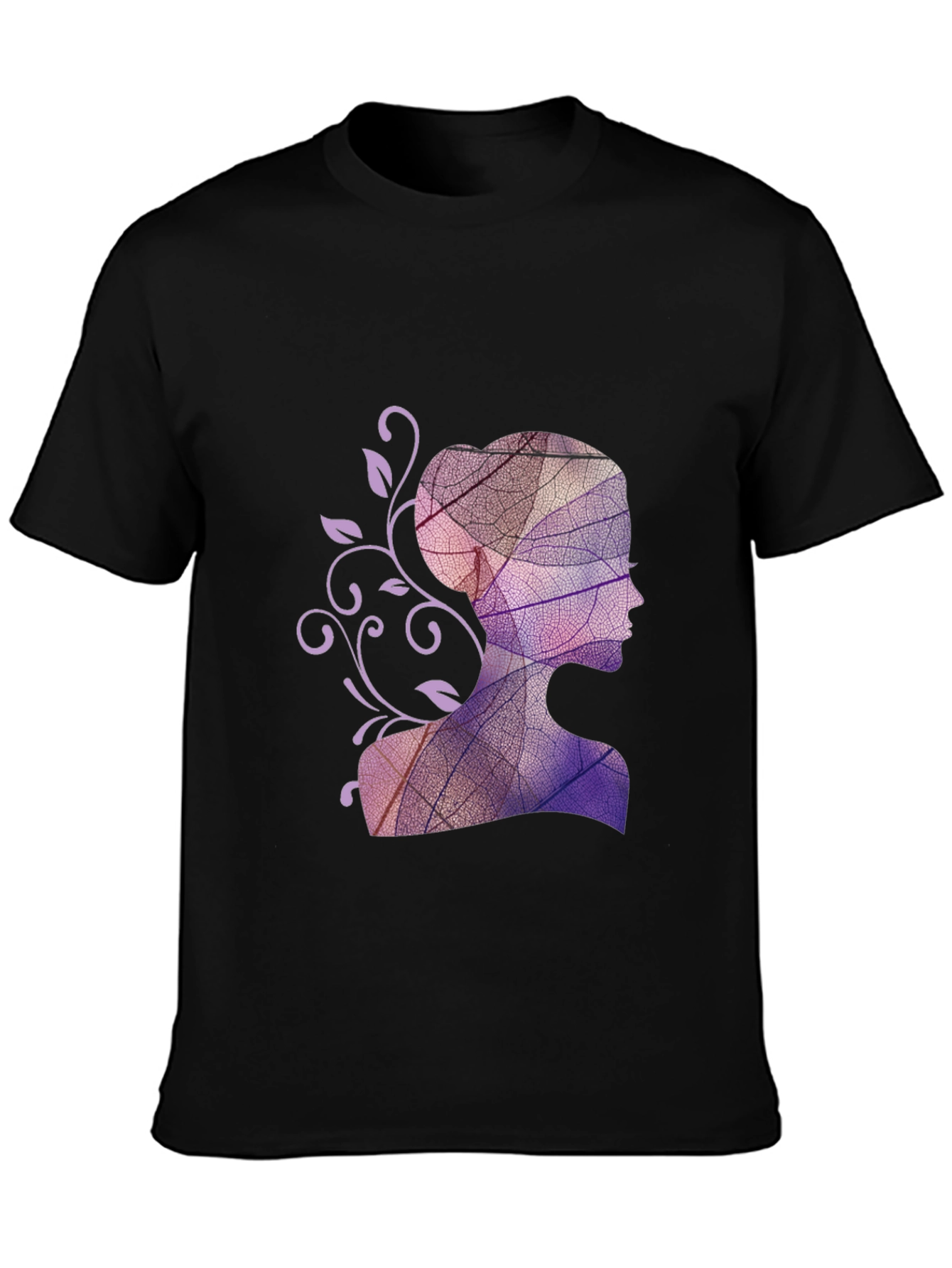 Leaf Silhouette Graphic Black T-Shirt