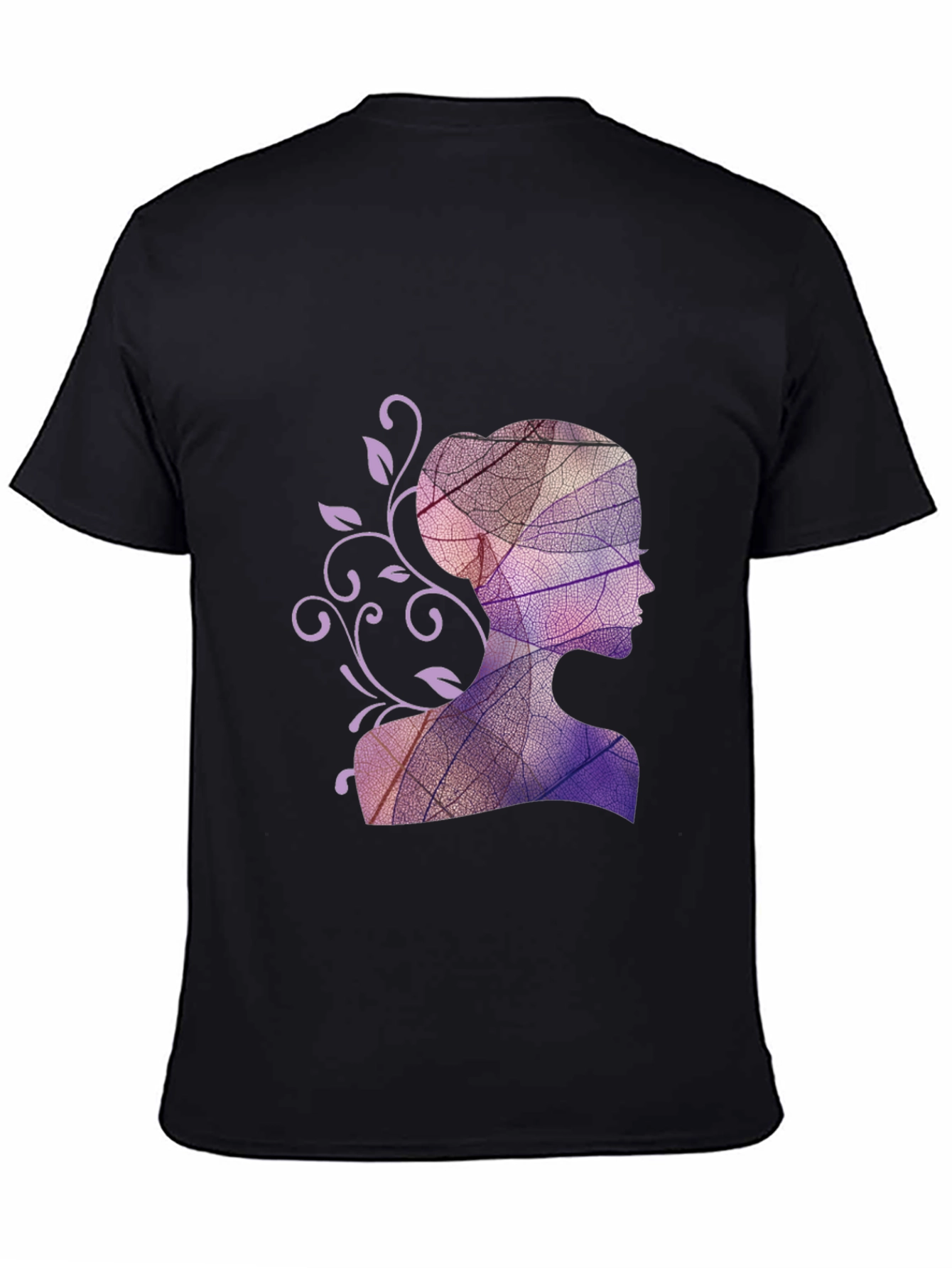 Leaf Silhouette Graphic Black T-Shirt