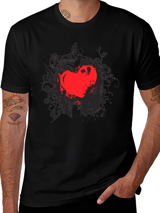 Heart Grunge Tee - Mens Black Graphic T-Shirt