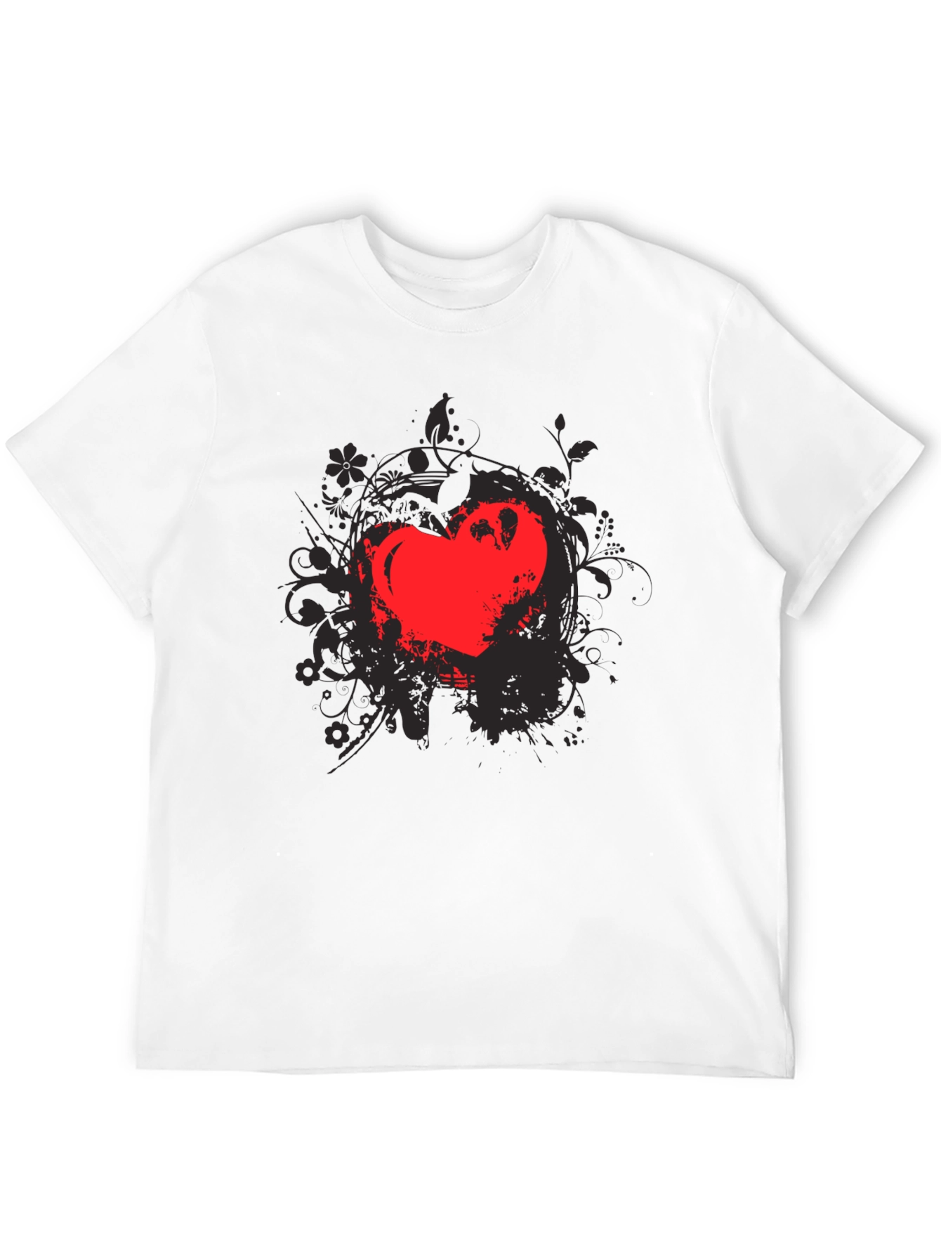 Heart Grunge Tee - Mens Black Graphic T-Shirt