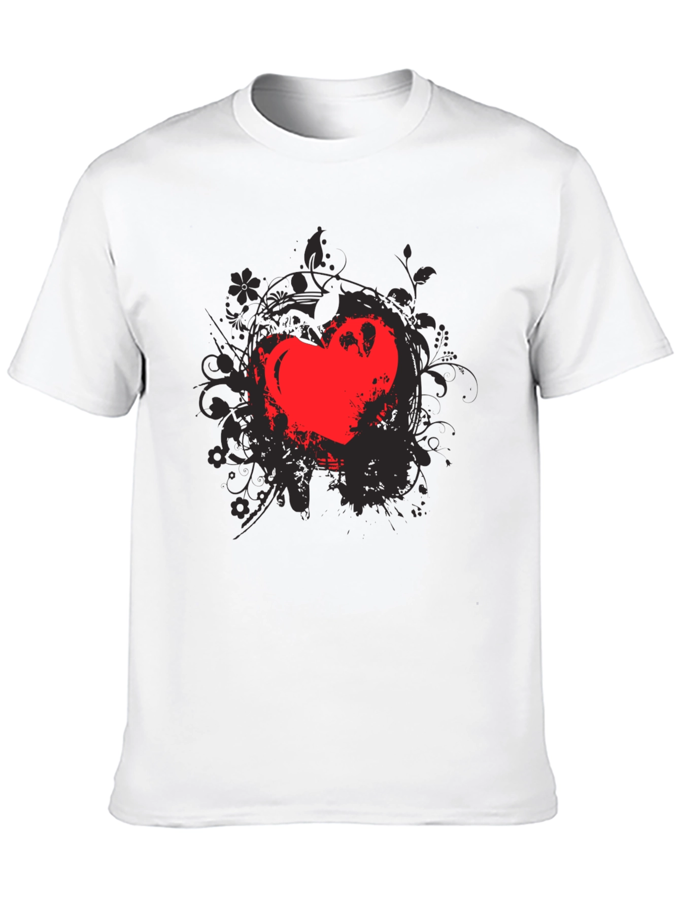 Heart Grunge Tee - Mens Black Graphic T-Shirt