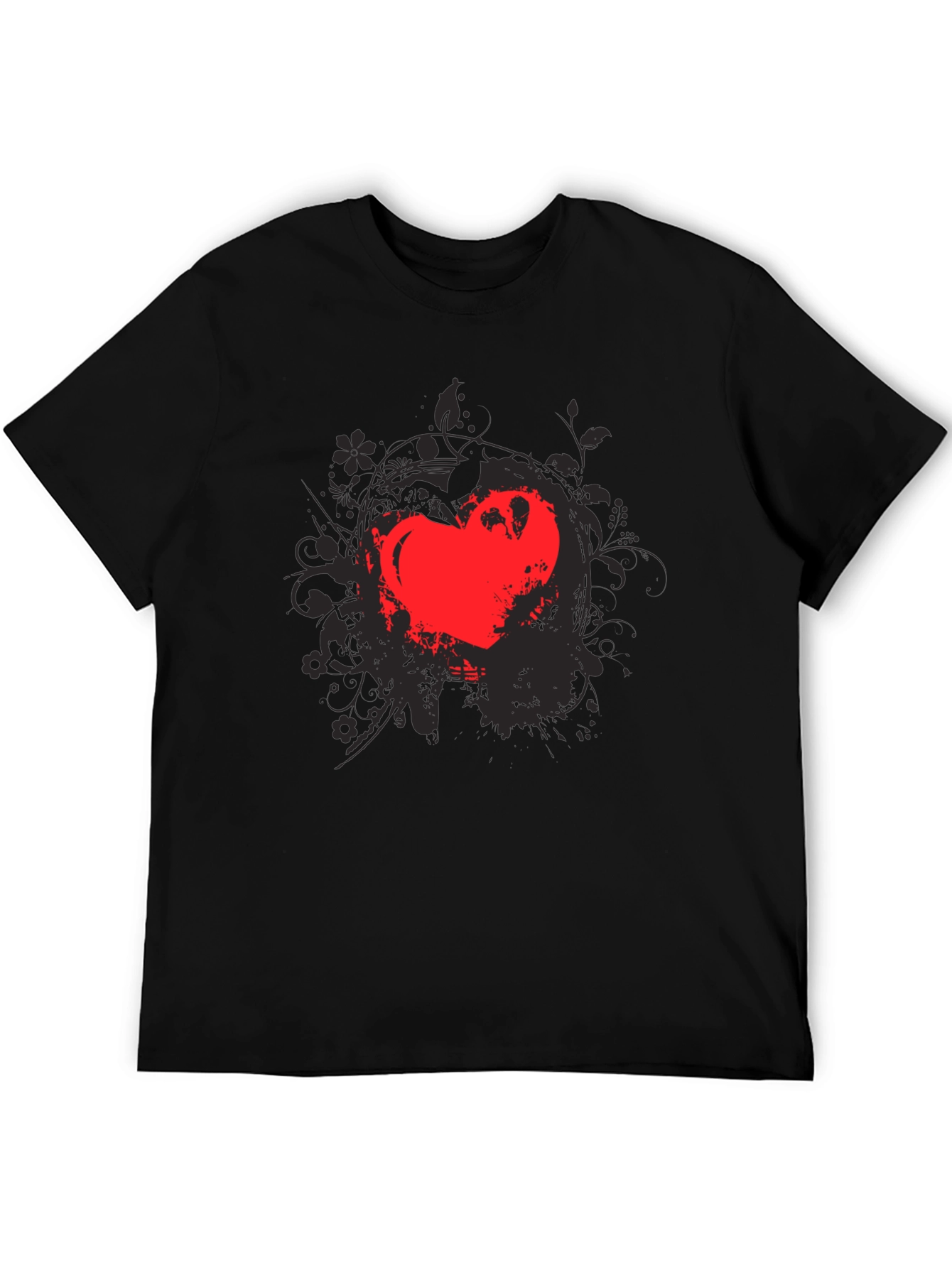 Heart Grunge Tee - Mens Black Graphic T-Shirt