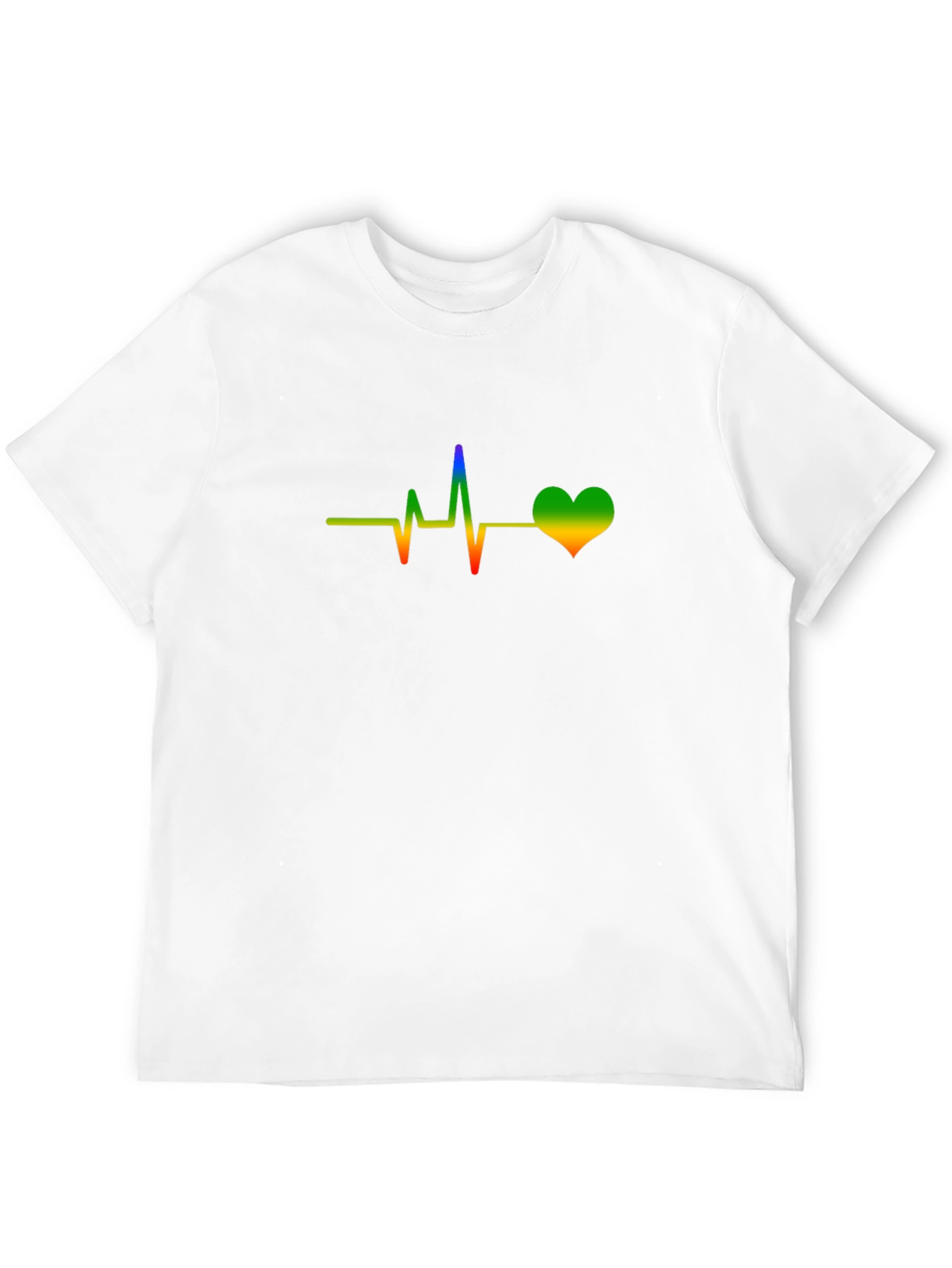 Rainbow Heartbeat Graphic Black Tee