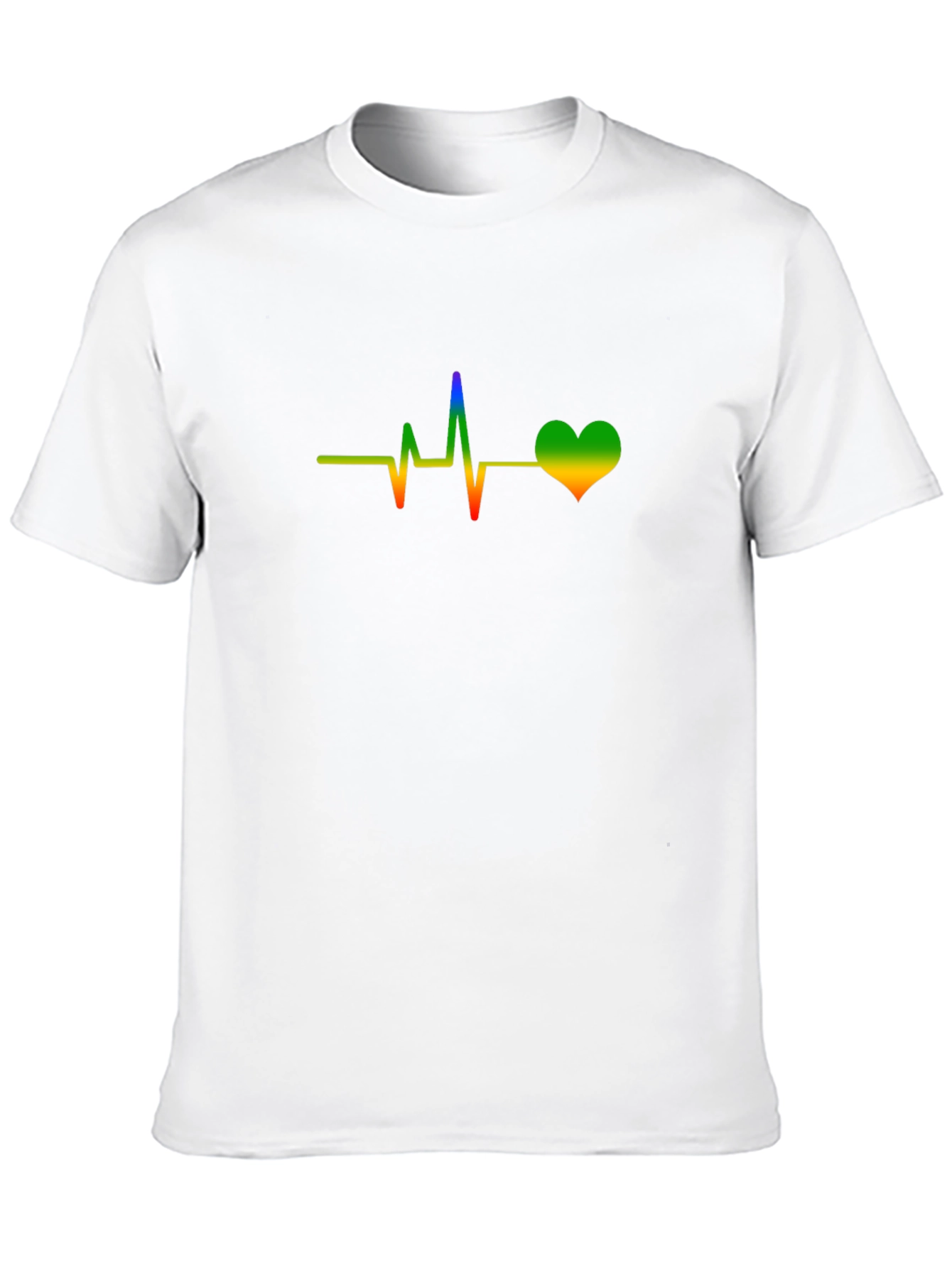 Rainbow Heartbeat Graphic Black Tee