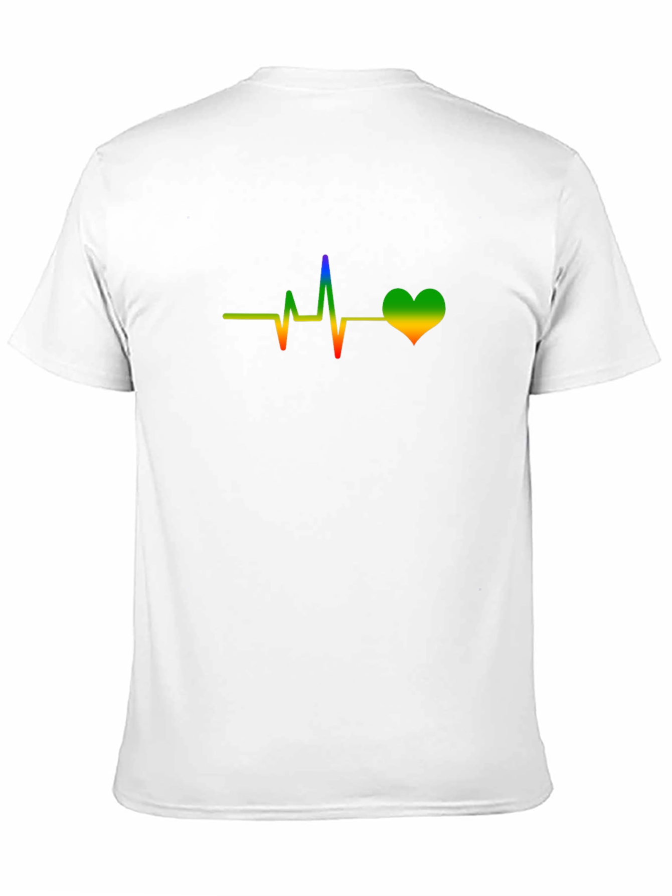 Rainbow Heartbeat Graphic Black Tee