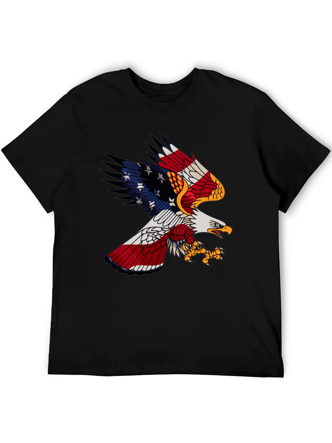 American Flag Bald Eagle Graphic Tee - Patriotic T-Shirt