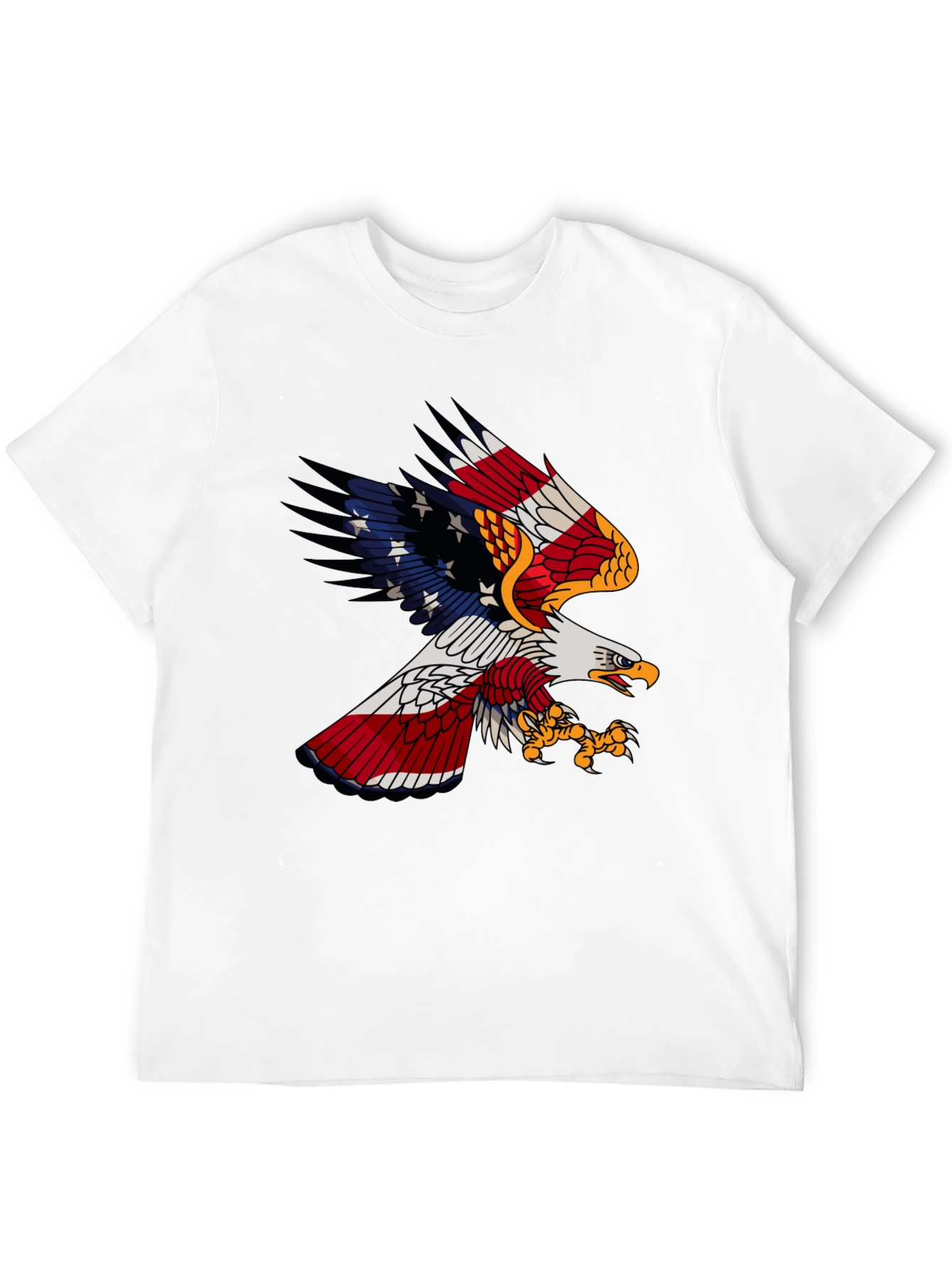 American Flag Bald Eagle Graphic Tee - Patriotic T-Shirt